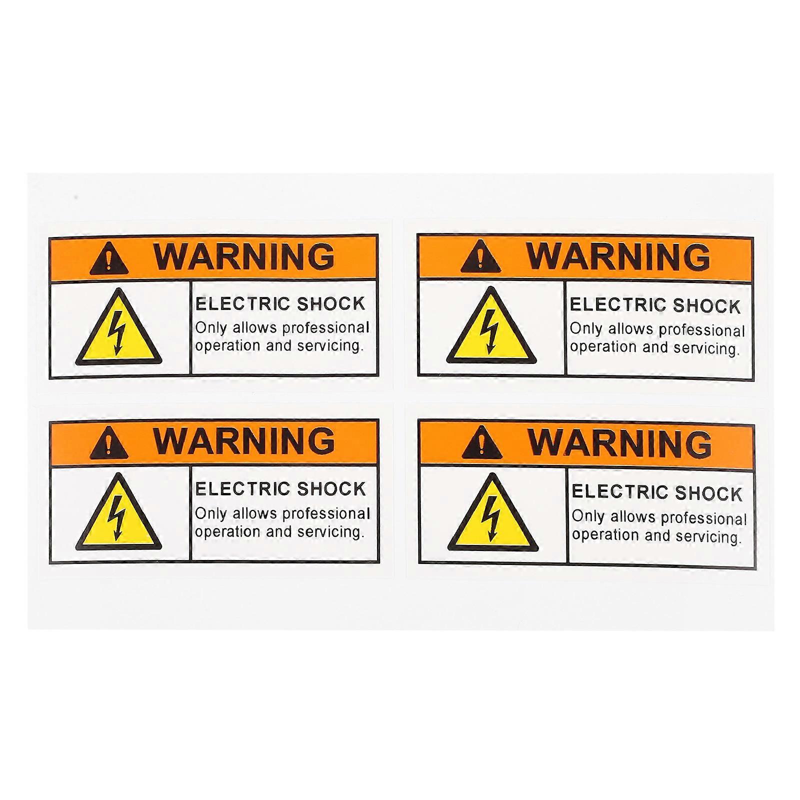 Electrical Panel Labels Stickers Safety Caution Shock Danger Rectangular Multi 7x35cm 4Pcs