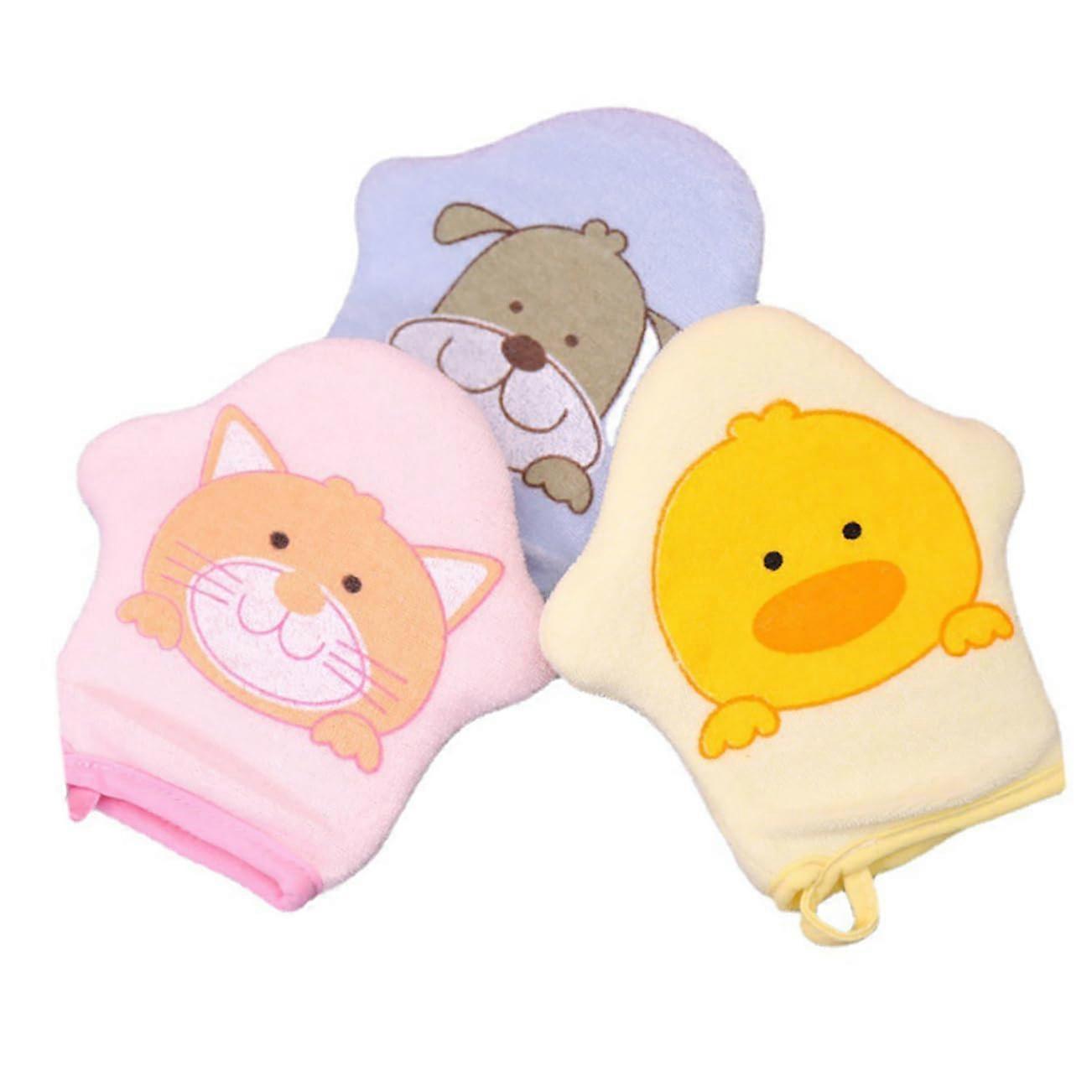 Kids Bath Set 4 Piece – Soft Scrub Sponge Set for Infants and Toddlers, Cartoon Bath Sponges for Gentle Skin Care