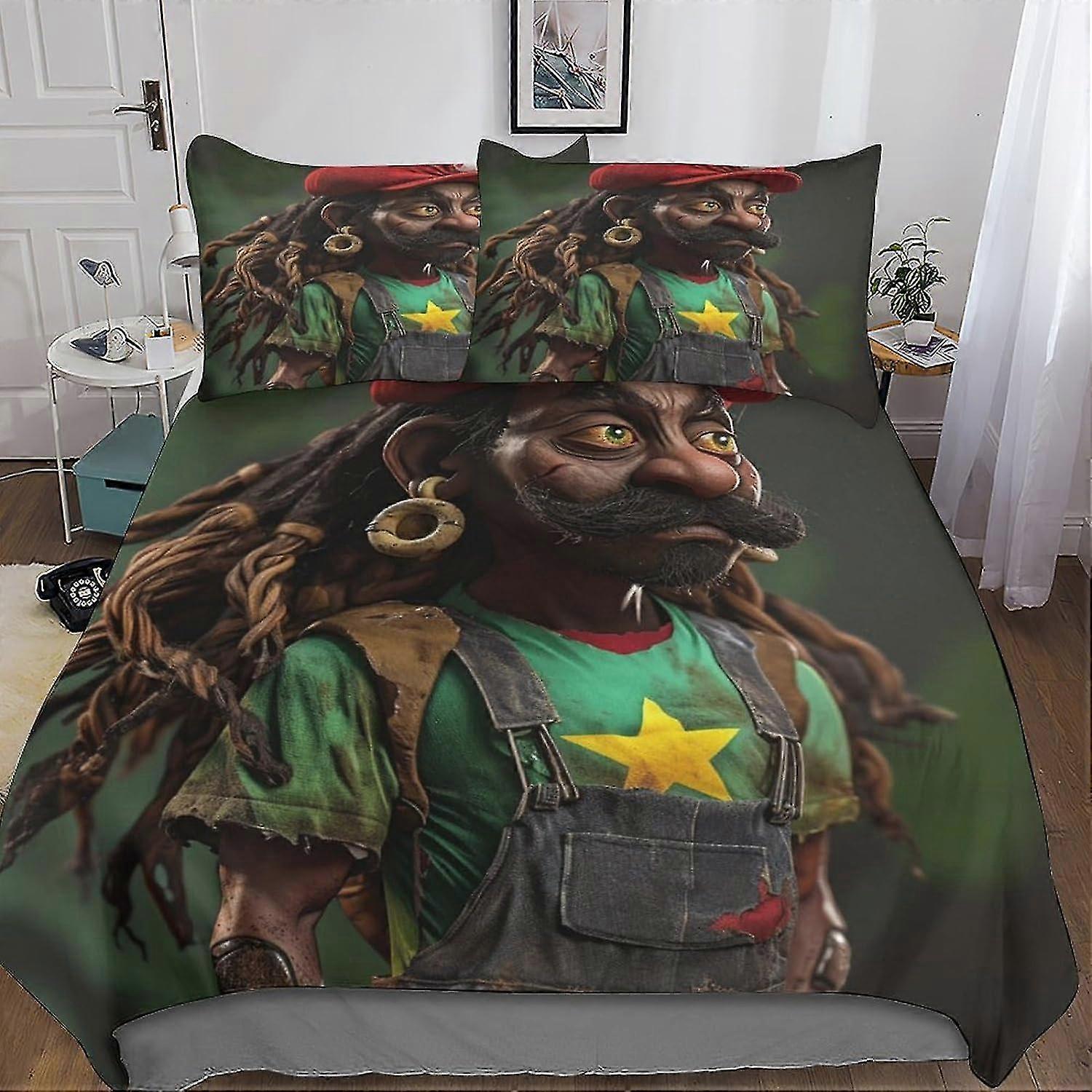 Modern Comforter Cover Set for Certain Brand with Hidden Zipper Closure - Trendy Microfiber Cartoon Bedding, 3-Piece Set with Pillows