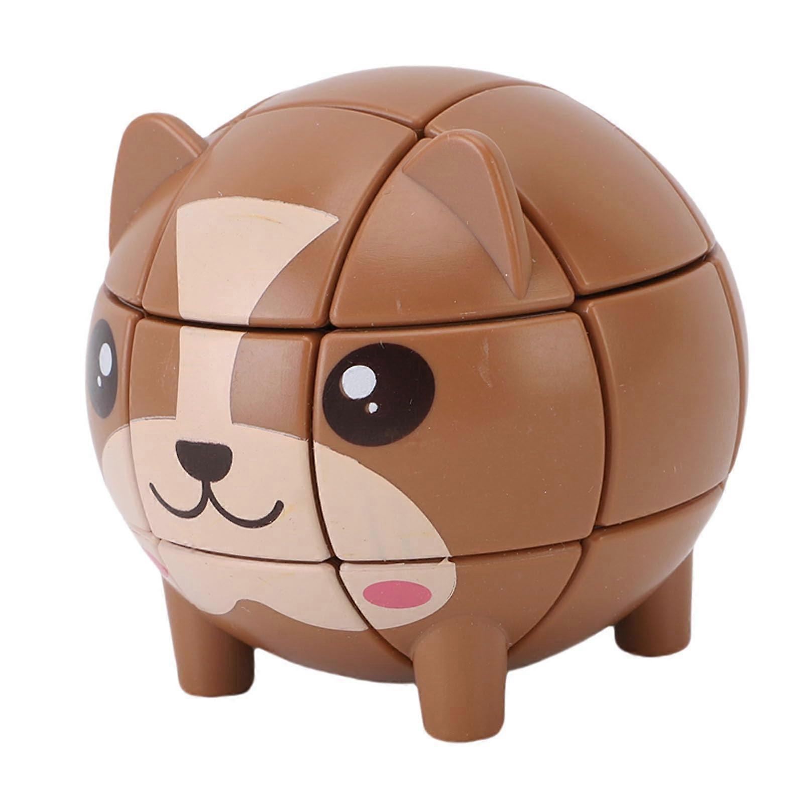 Speed Cube Set Bear-Shaped Puzzle Cube, 3-Level Difficulty, ABS Material, Brown Bear Design For Family Game Night