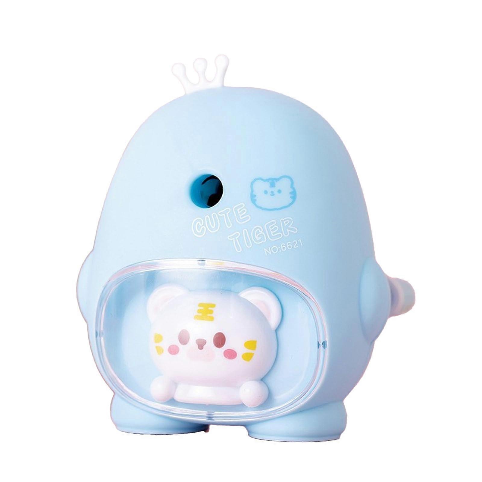 Pencil Sharpener Automatic, Large Capacity Pen Shavings Box, For School Office Home, Blue