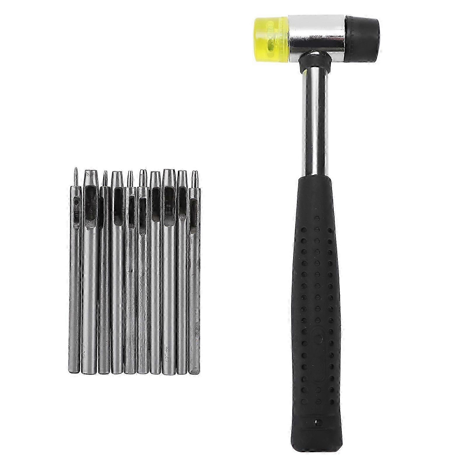 Leather Hole Punch Set for DIY Projects, Including Straight and Round Punches for Leather Products