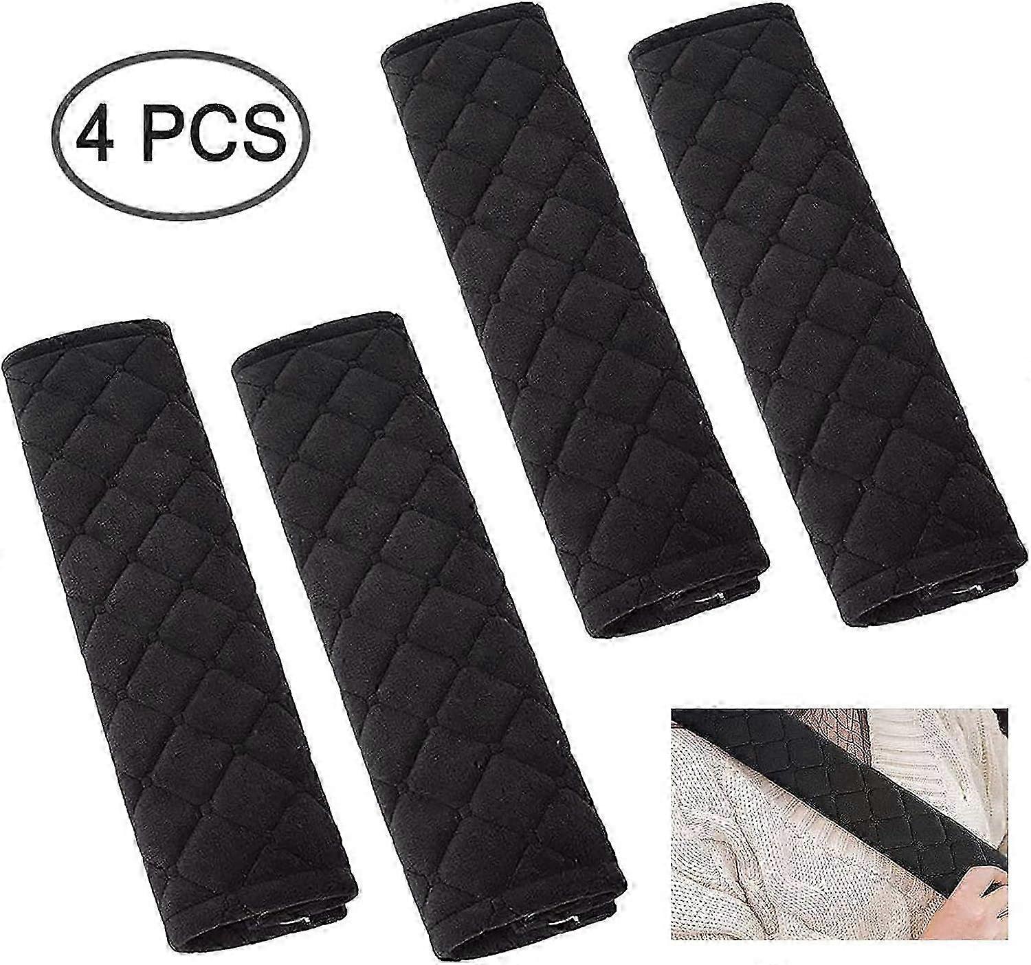 4 Pack Car Comfort Pads, Car Seat Belt Pads, Car Safety Shoulder Pads, Car Seat Belt Protectors, Black