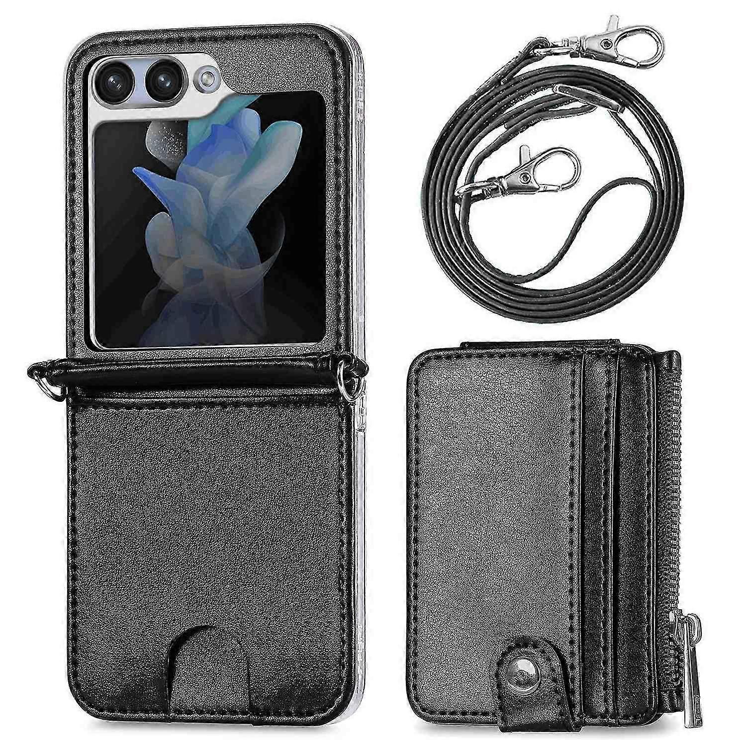 for Samsung Galaxy Z Flip 6 Case Wallet with for Women,Galaxy Z Flip 6 Case with Strap,Crossbody Str