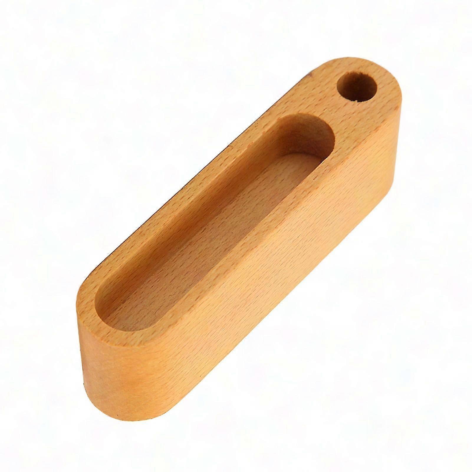 Wooden Desktop Business Card Holder with Pen Hole for Display Stand