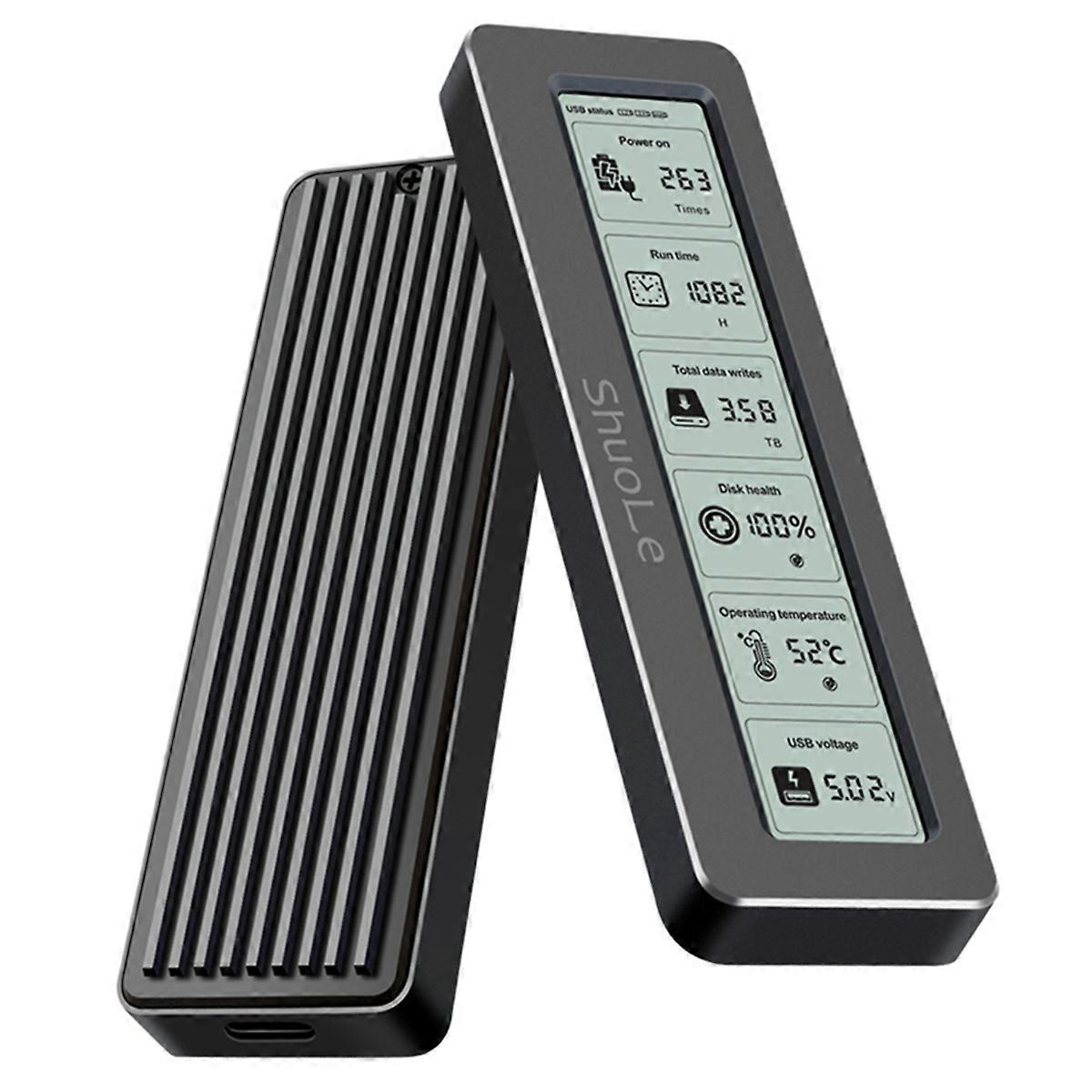  M. 2 NVME/NGFF Dual Protocol SSD Enclosure with Display Screen