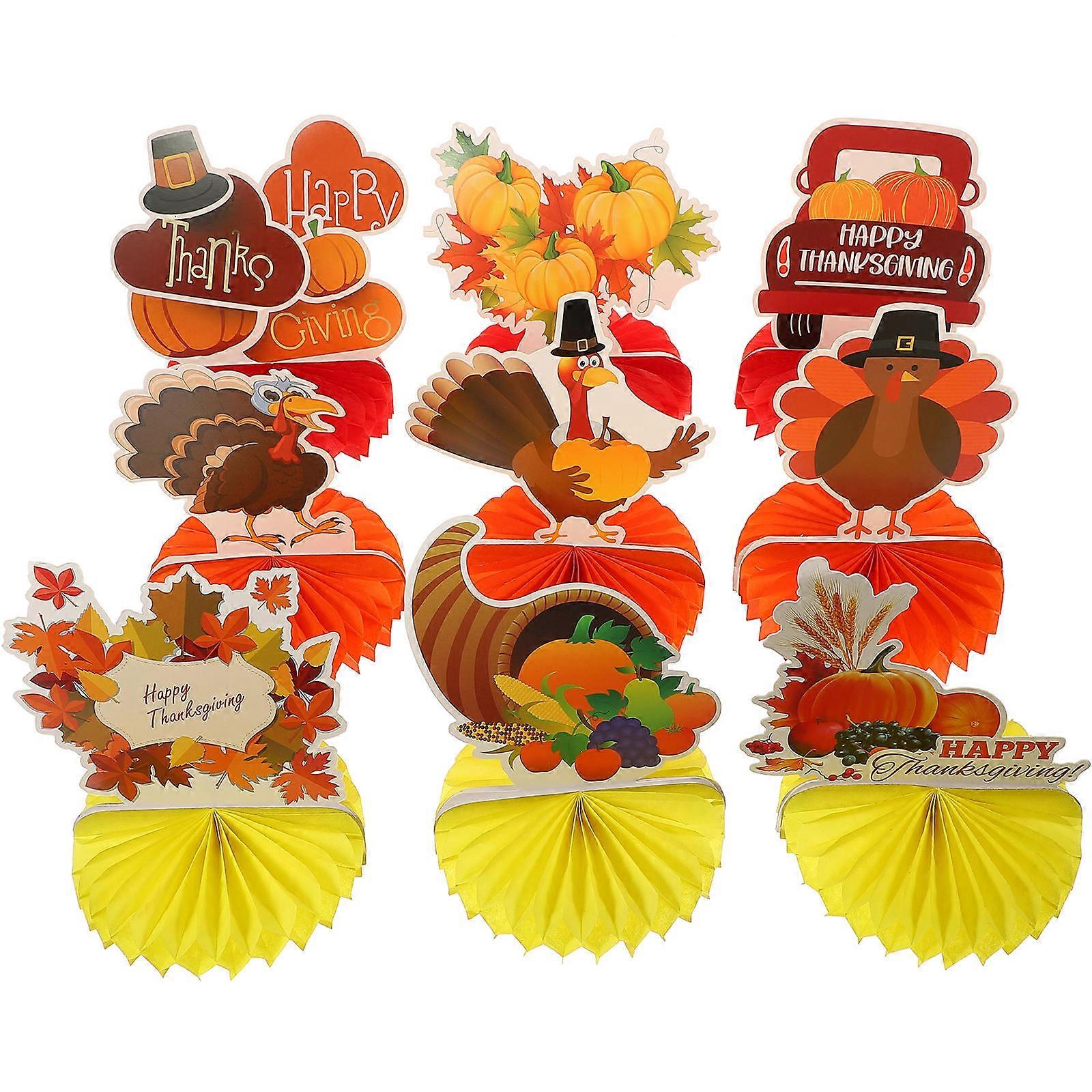 Decorative Honeycomb Centerpieces Fall Season Assorted Color 17.5X15CM 9Pcs