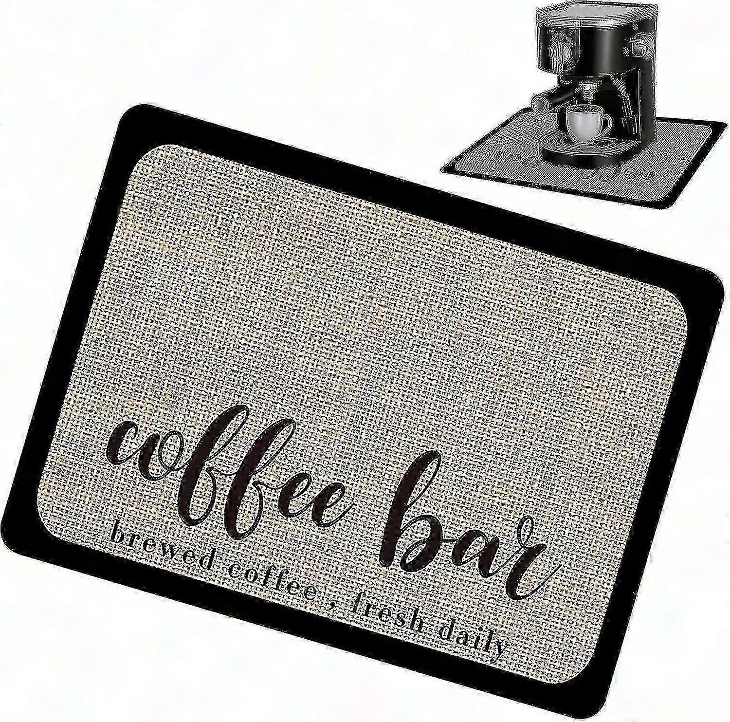 Soft Non-Slip Mat for Coffee Bar, Machine Protector with Rubber Pattern, Dish Drying Pad - Kitchen Utility Accessory