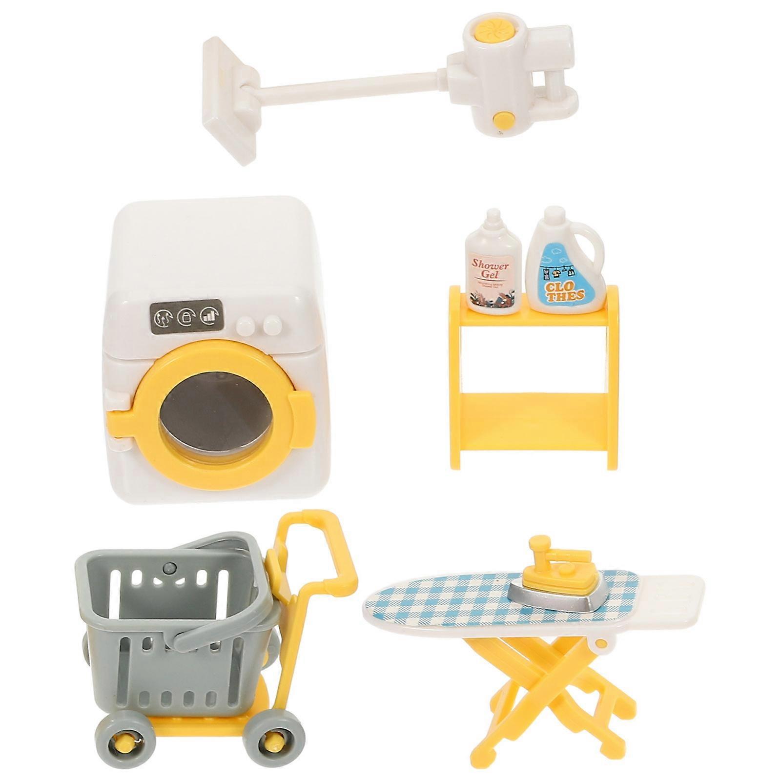 Miniature Washing Machine for Realistic Dollhouse Home Appliance Furniture – Enhances Cognitive Skills & Fine Motor Development for DIY Play &