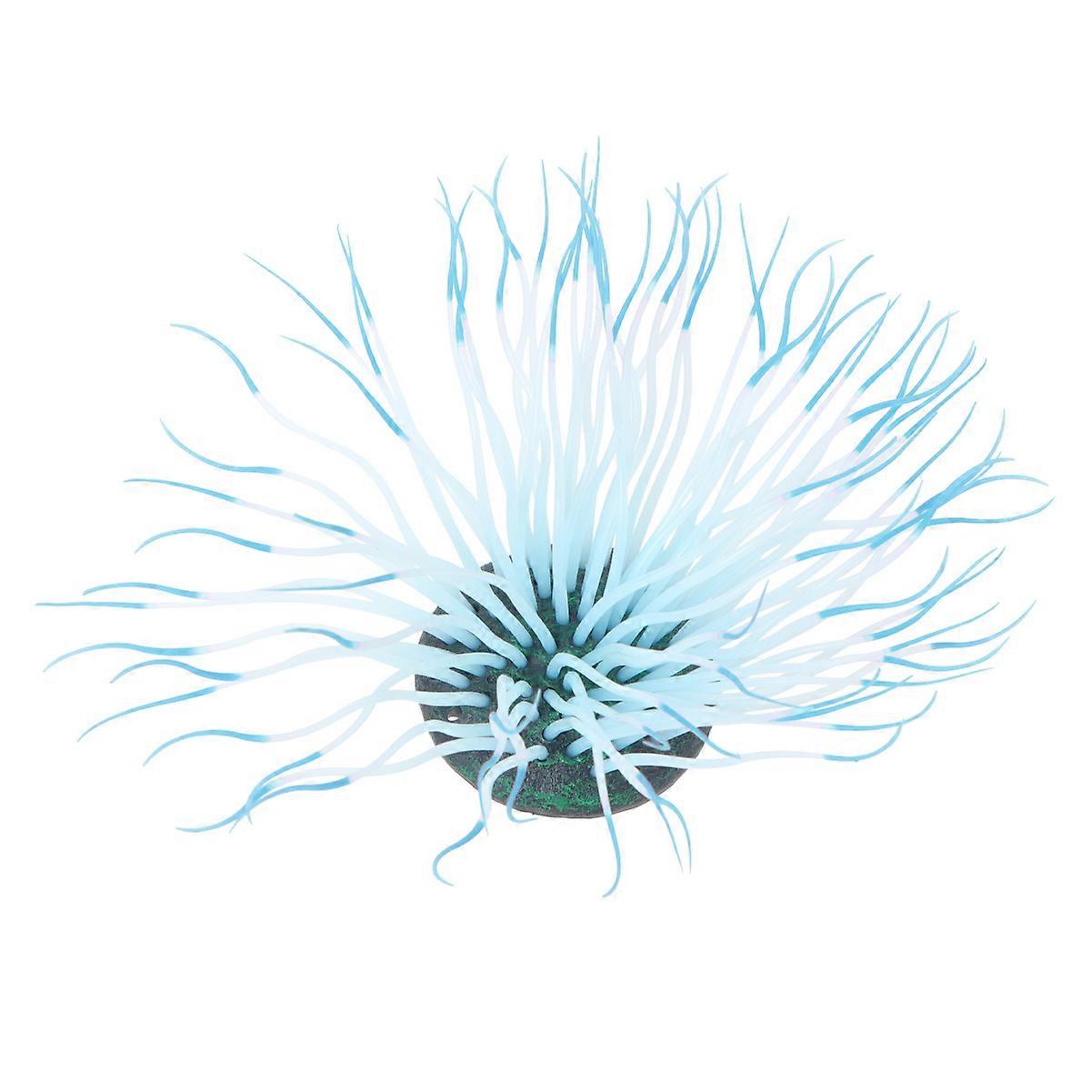 Fish Tank Accessory Artificial Coral Tree Sky-Blue 8.5*10cm Algae Prevention 1Pack