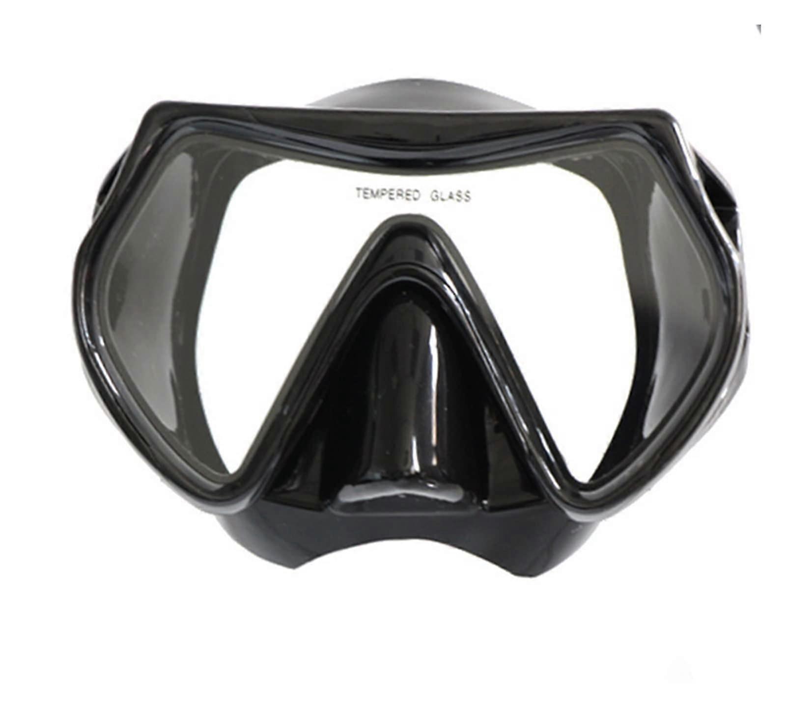 Diving goggles for adults, snorkel mask, tempered glass, large field of vision, blue black S