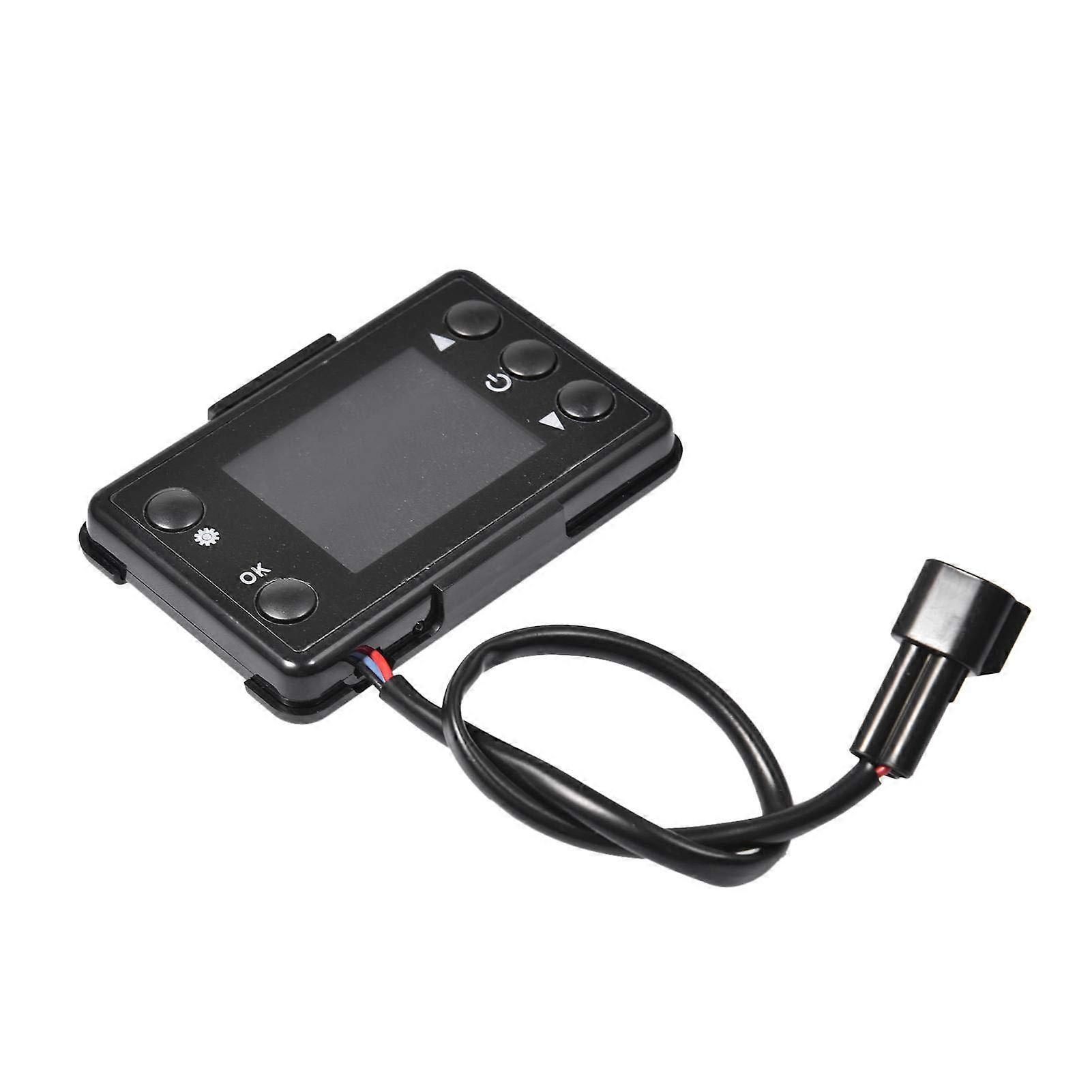 12/24V Car Heater LCD Switch Controller LCD Monitor Air Auxiliary Heater Switch Controller for Air Heating Parking Heating 12V Black LCD Display