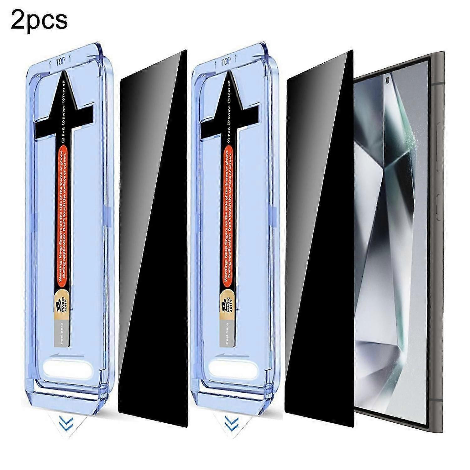 2 Sets For Samsung Galaxy S24 Ultra Anti Spy Tempered Glass Screen Protector with Automatic Dust Rem