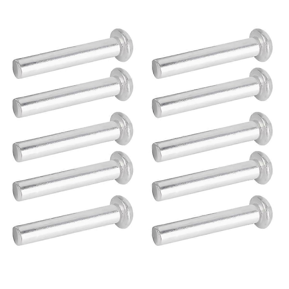 10 Pieces Aluminum Rivets Countersunk Fasteners Solid Round Head Silver for Garden Fork Grip Replacement 3mm Size