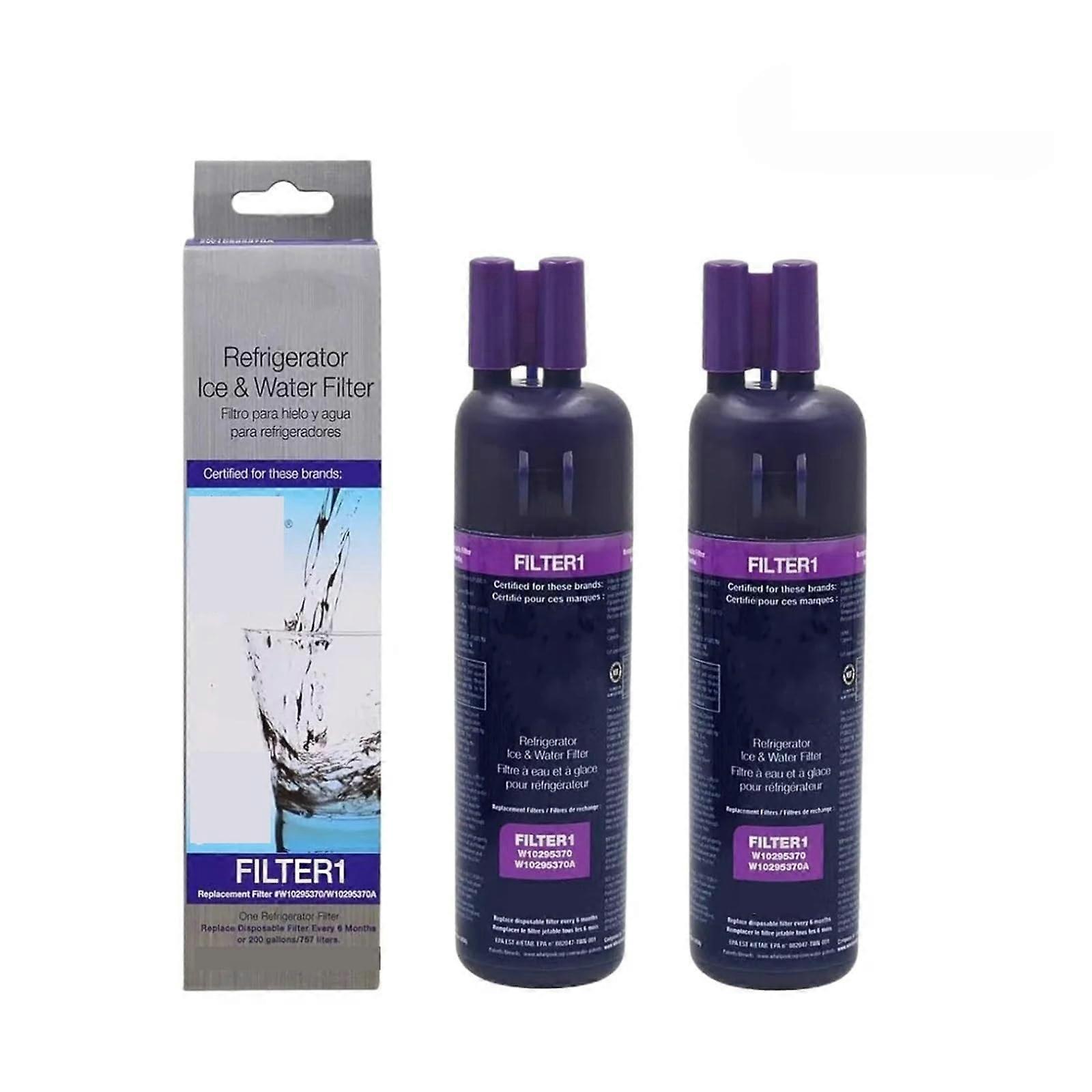 Filter 1 Activated Carbon Refrigerator Water Filter, Compatible With W10295370A, Compatible With EDR1RXD1 (2pcs)