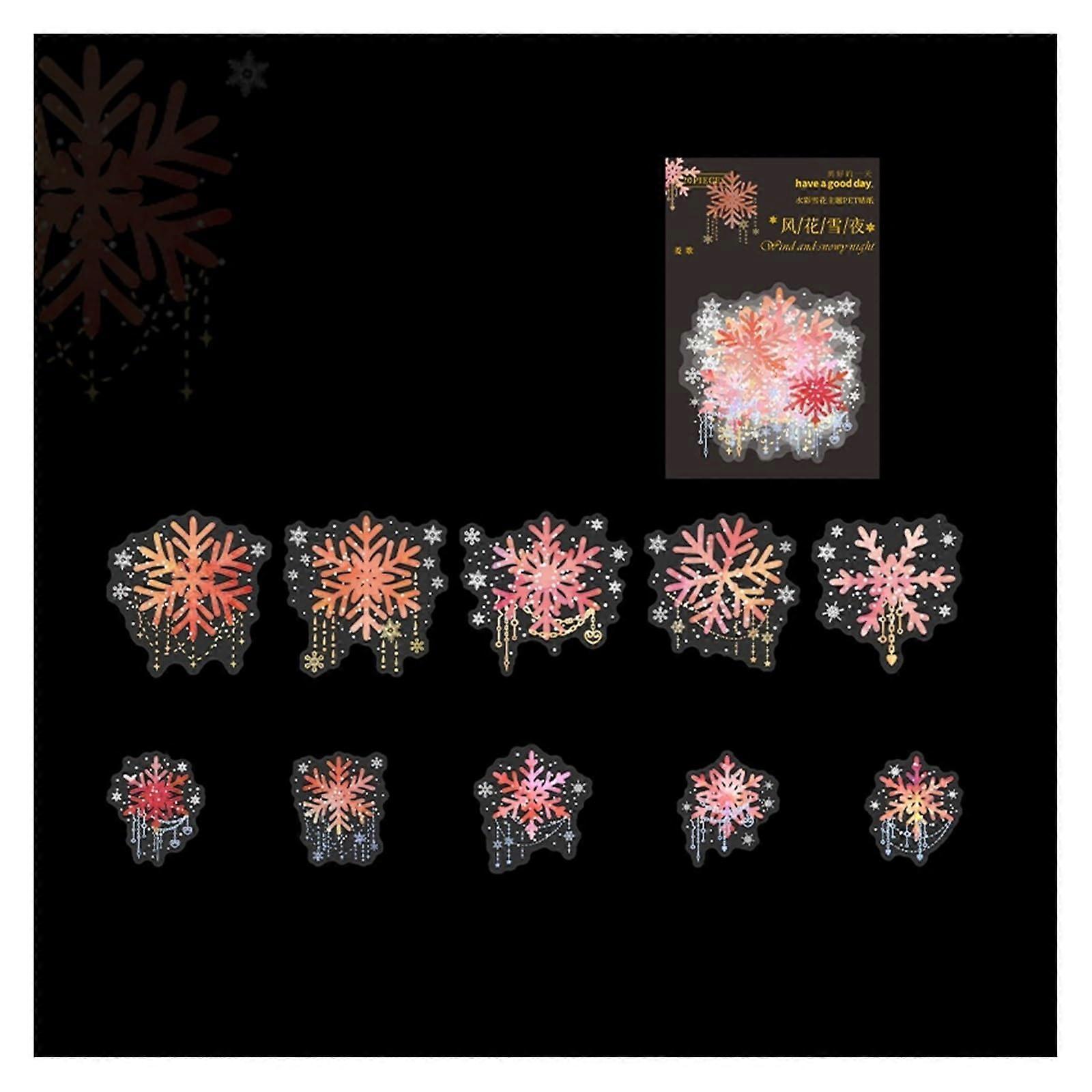 Decorative Scrapbook Stickers 20 Sheets Snowflake Design for DIY Journaling, Scrapbooking, Party Decorations, and Labels