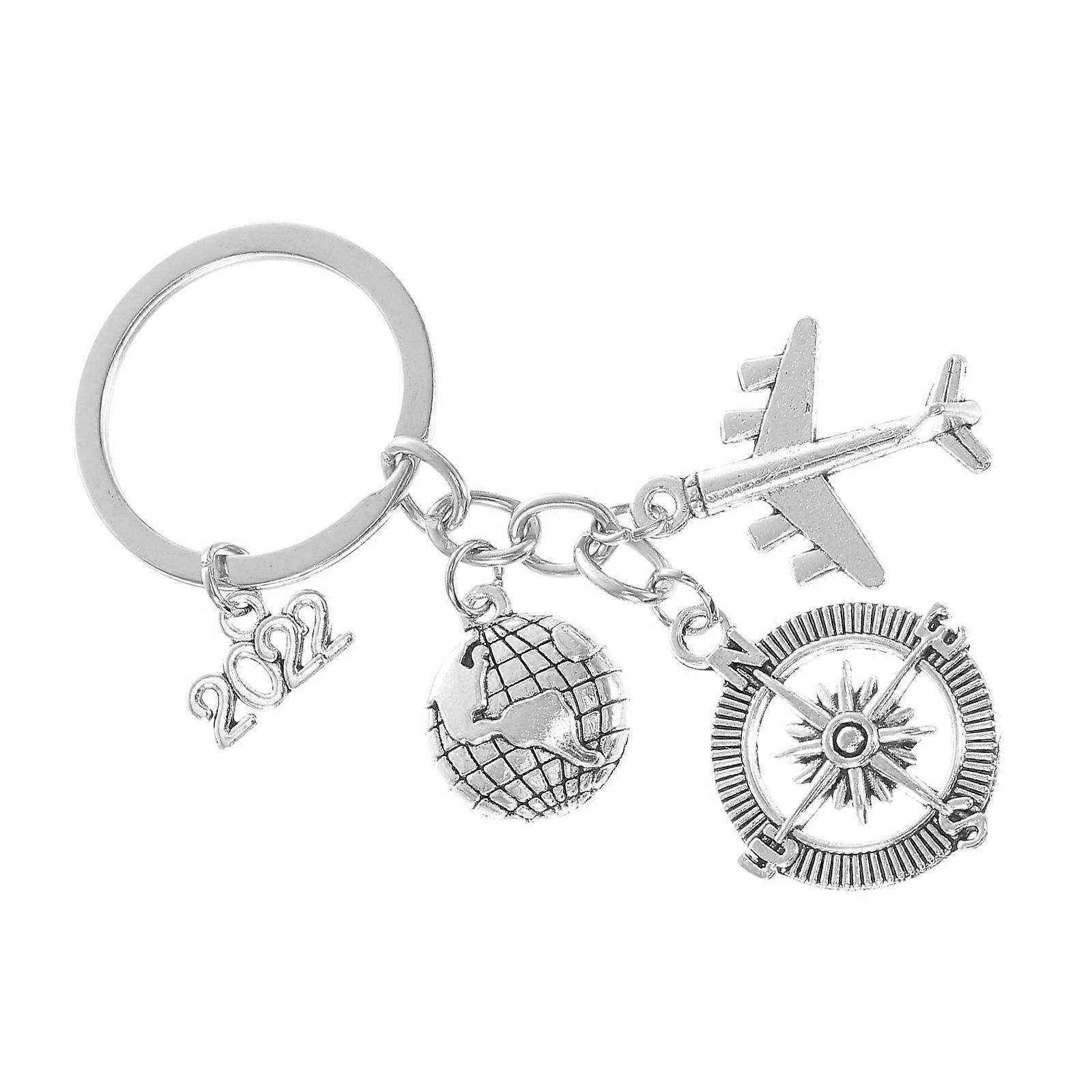 Delicate Keychain Decorative Pendant Metal Silver 3.34X0.98X0.08in
