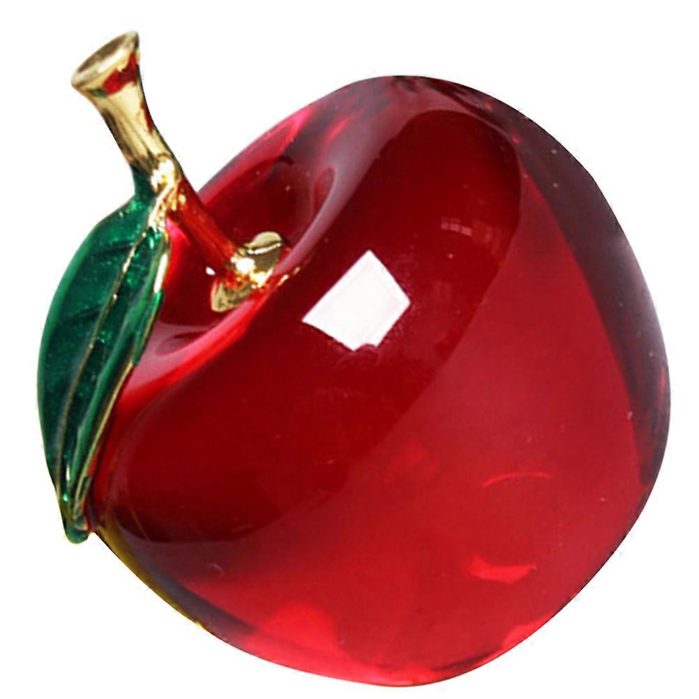 Fruit Figurine Crystal Apples Ornament Business Translucent Red 1Pack