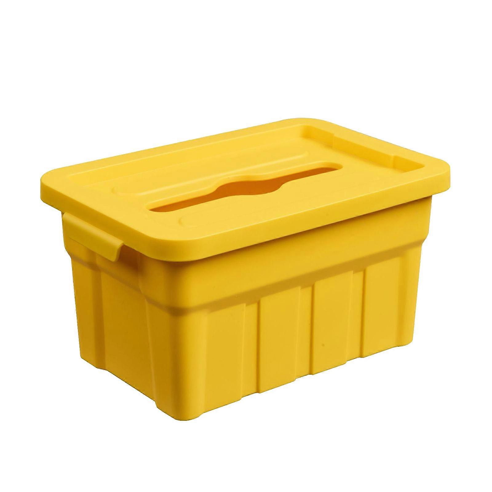 Automatic Lift Desktop Tissue Box PP Materials Durable Construction Universal Size Fit Desktop Tissue Container  Yellow