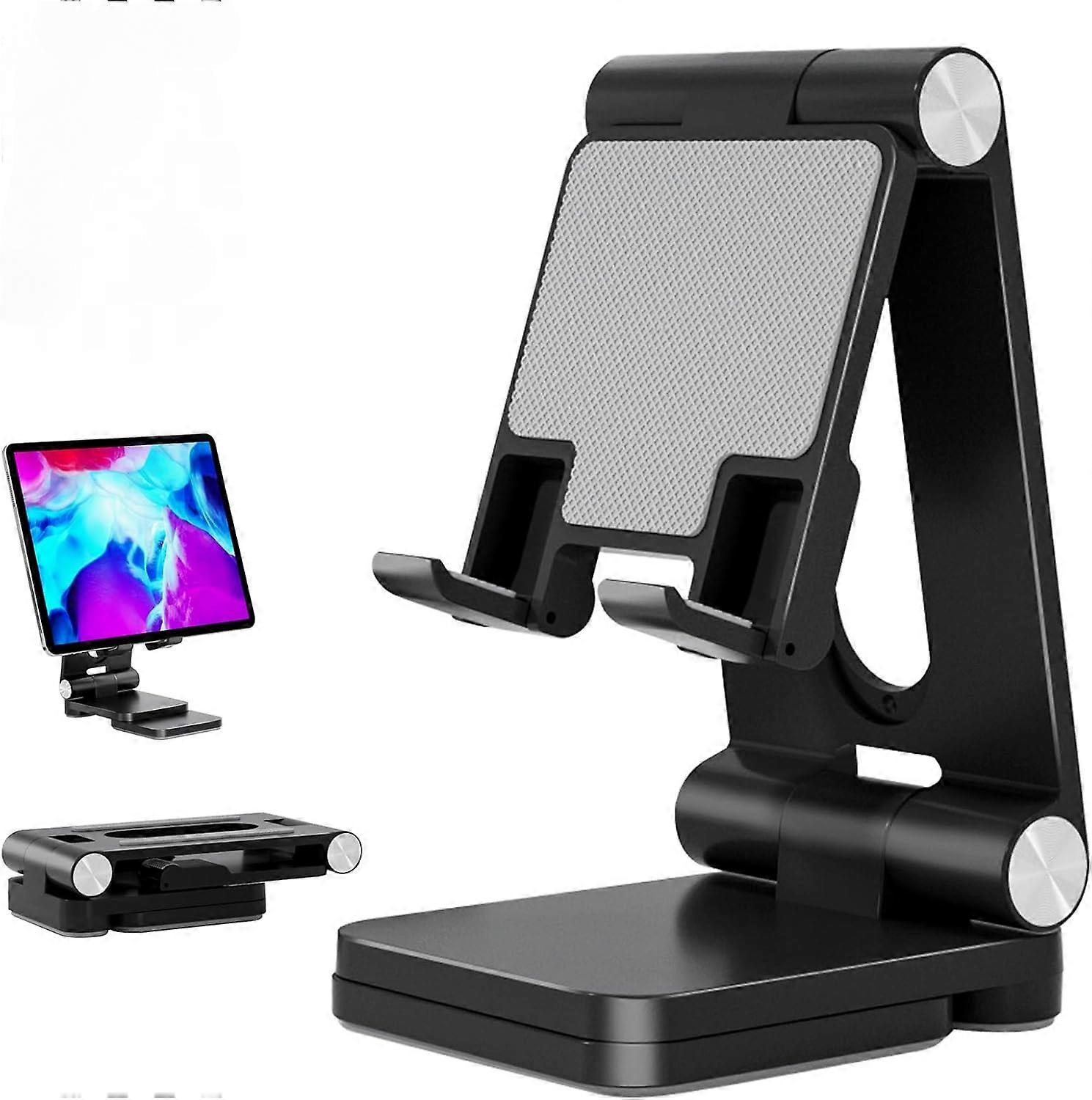Adjustable Folding Cell Phone & Laptop Stand - Height/Angle Adjustable, Taller Design for 4 - 11'' Devices (Black)