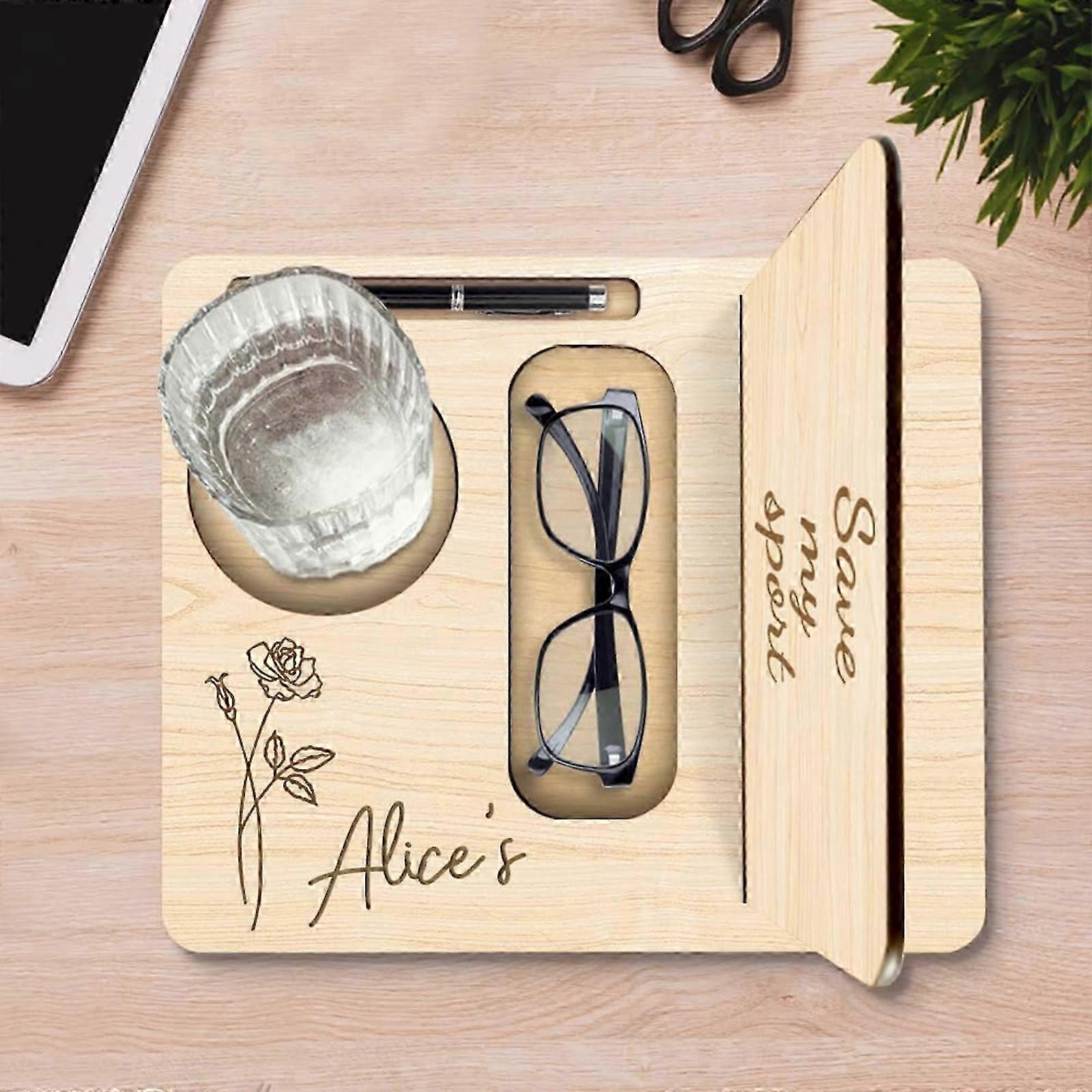 خزانة كتب خشبية ، حامل كتب مخصص مع حامل مشروبات القهوة ، حامل حامل كتاب خشبي