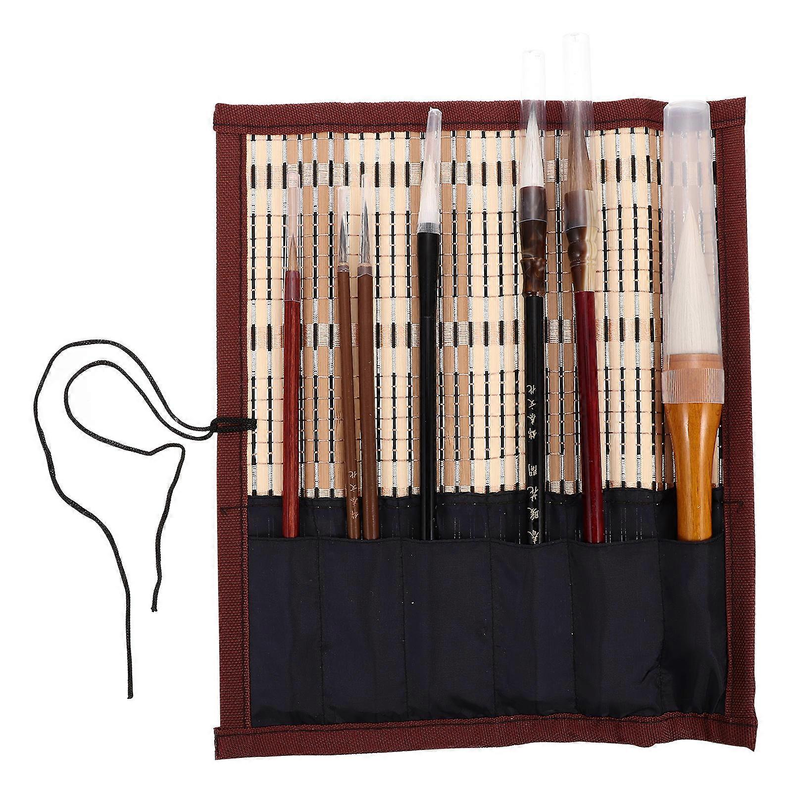 1 Set of Durable Chinese Calligraphy Brushes for Painting Use Synthetic Material Assorted Color