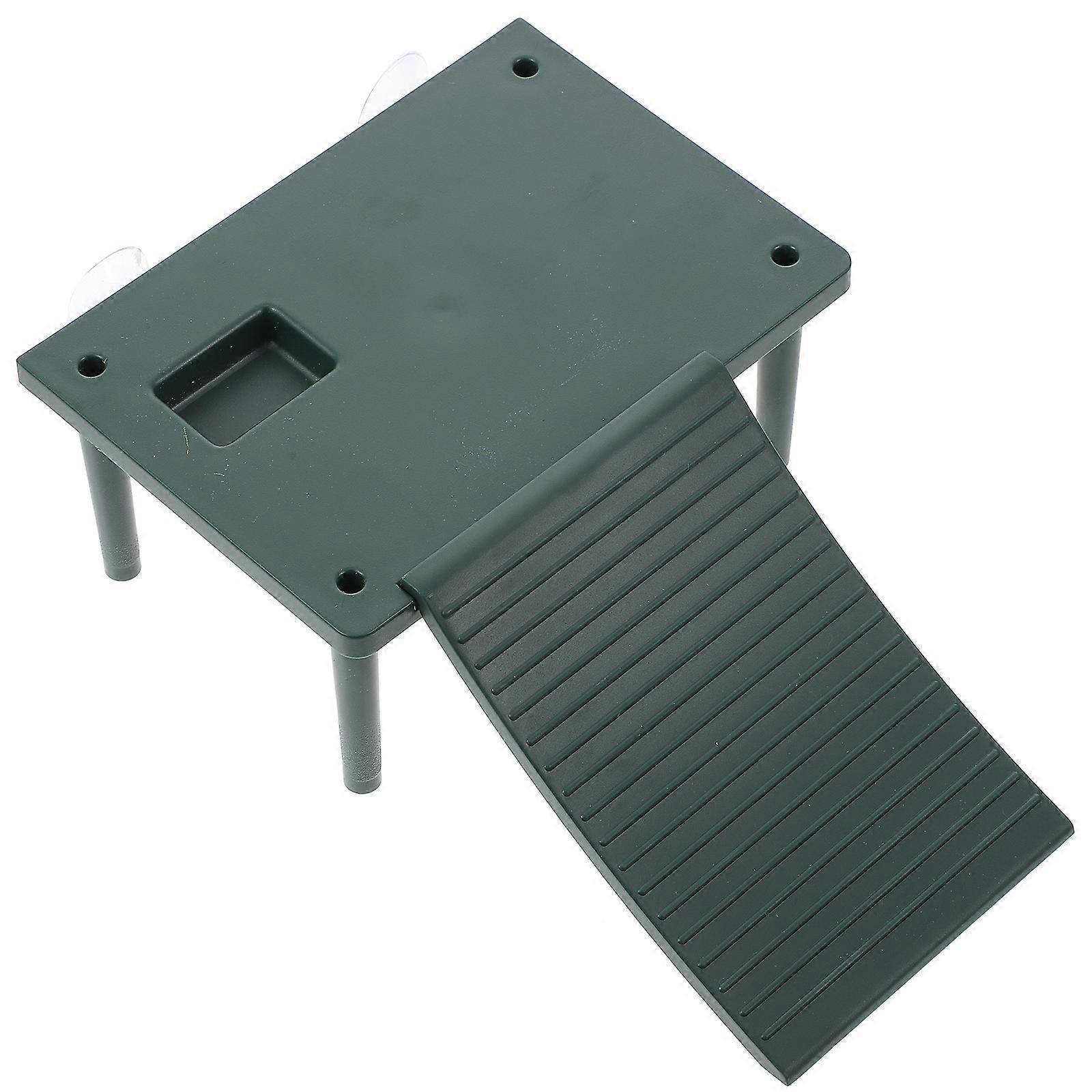 Turtle Basking Table Tortoise Tank Decor Platform Clawing Pet Toy  (Green)