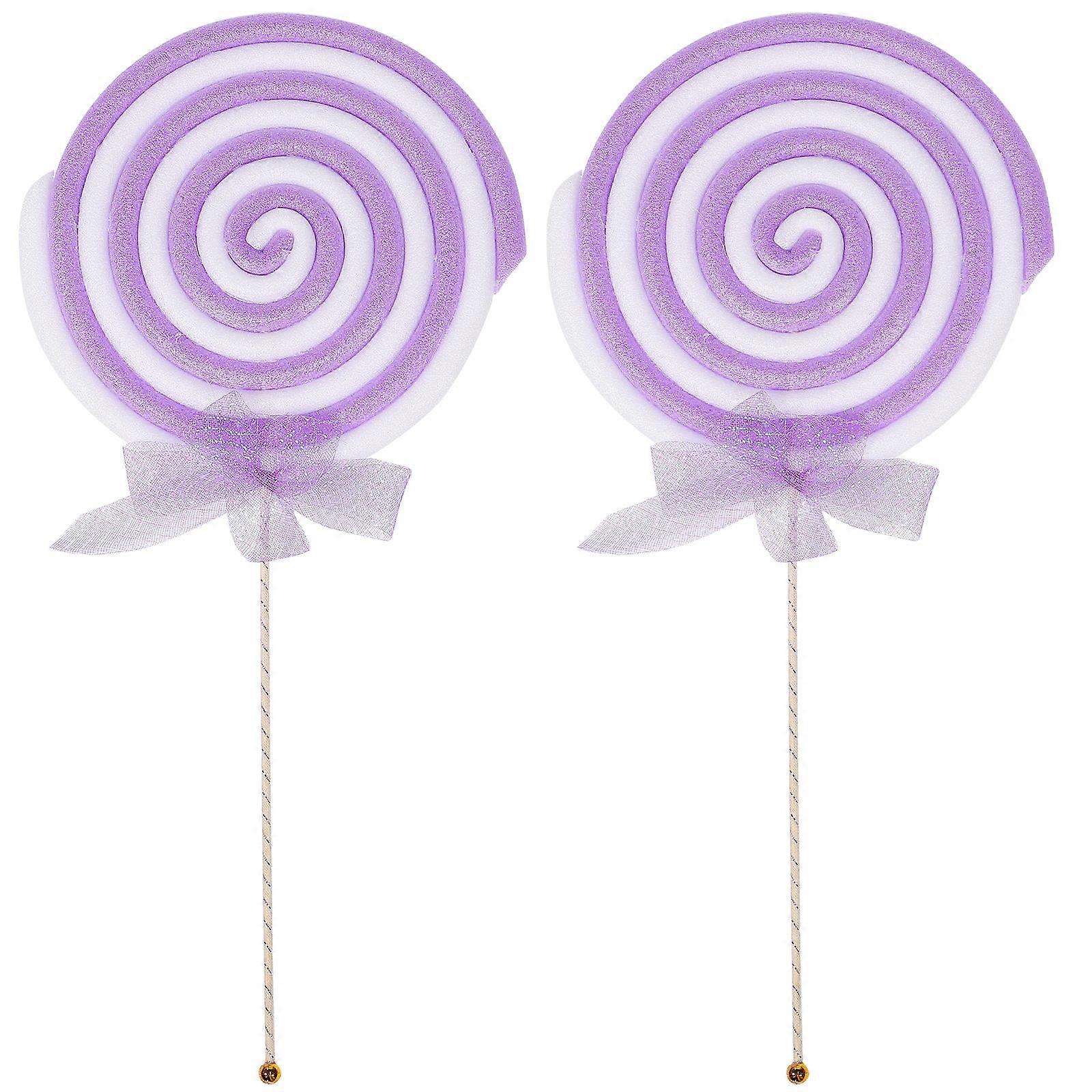 Photography Violet Lollipop Prop for Decor 2Pcs Large Simulation Model