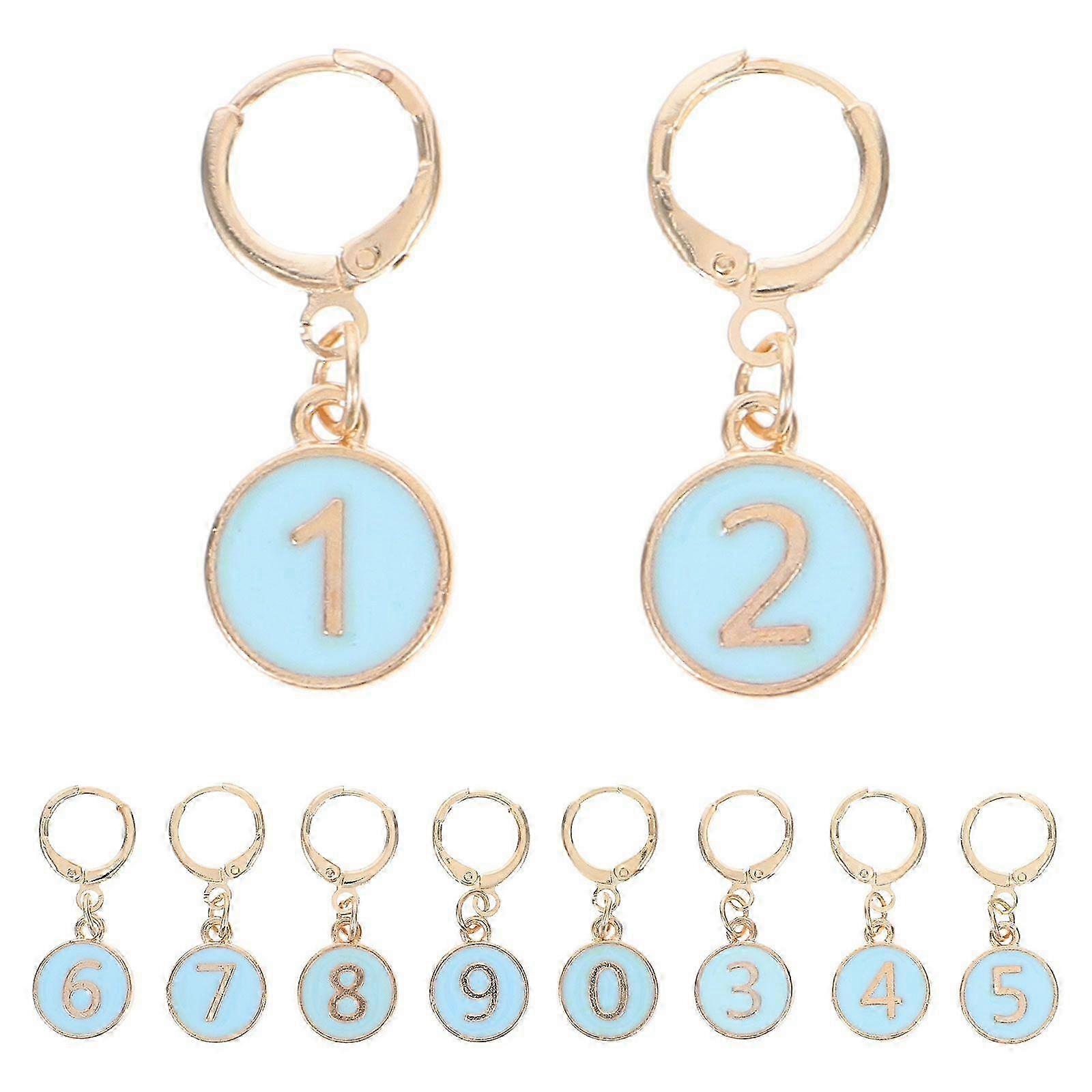 1 Set Of Alloy Knitting Row Counter Numbered Stitch Markers Small Round Crochet Counter Small Alloy Knitting Markers Round Knittin3.10X1.20X0.20CMSky-