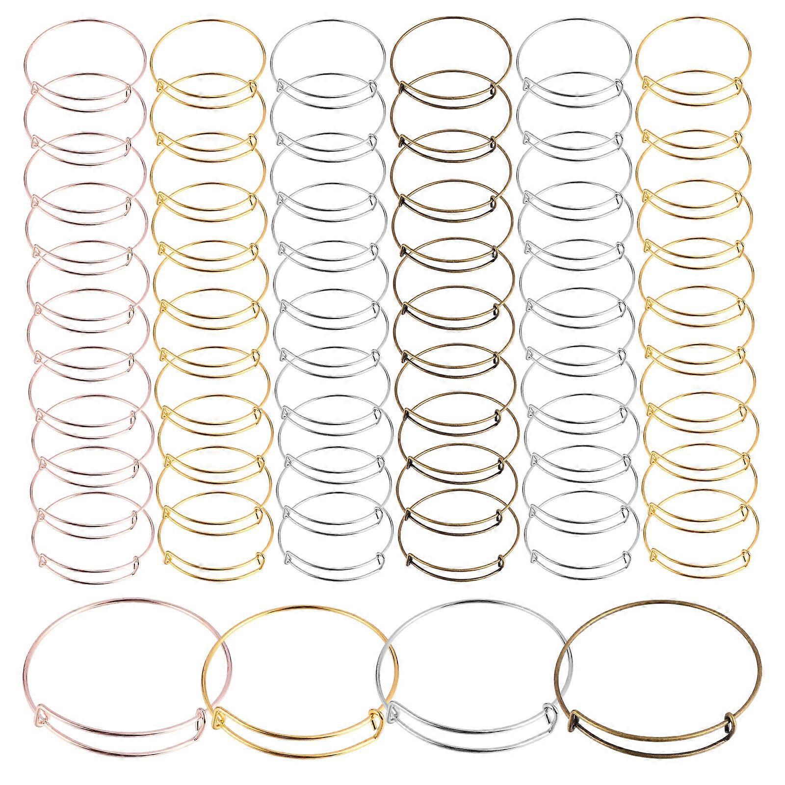 Stacked Bracelets For Women Adjustable Bangle Bracelets For Women Anniversary Holidays 2.6×2.6×0.4in 60Pcs