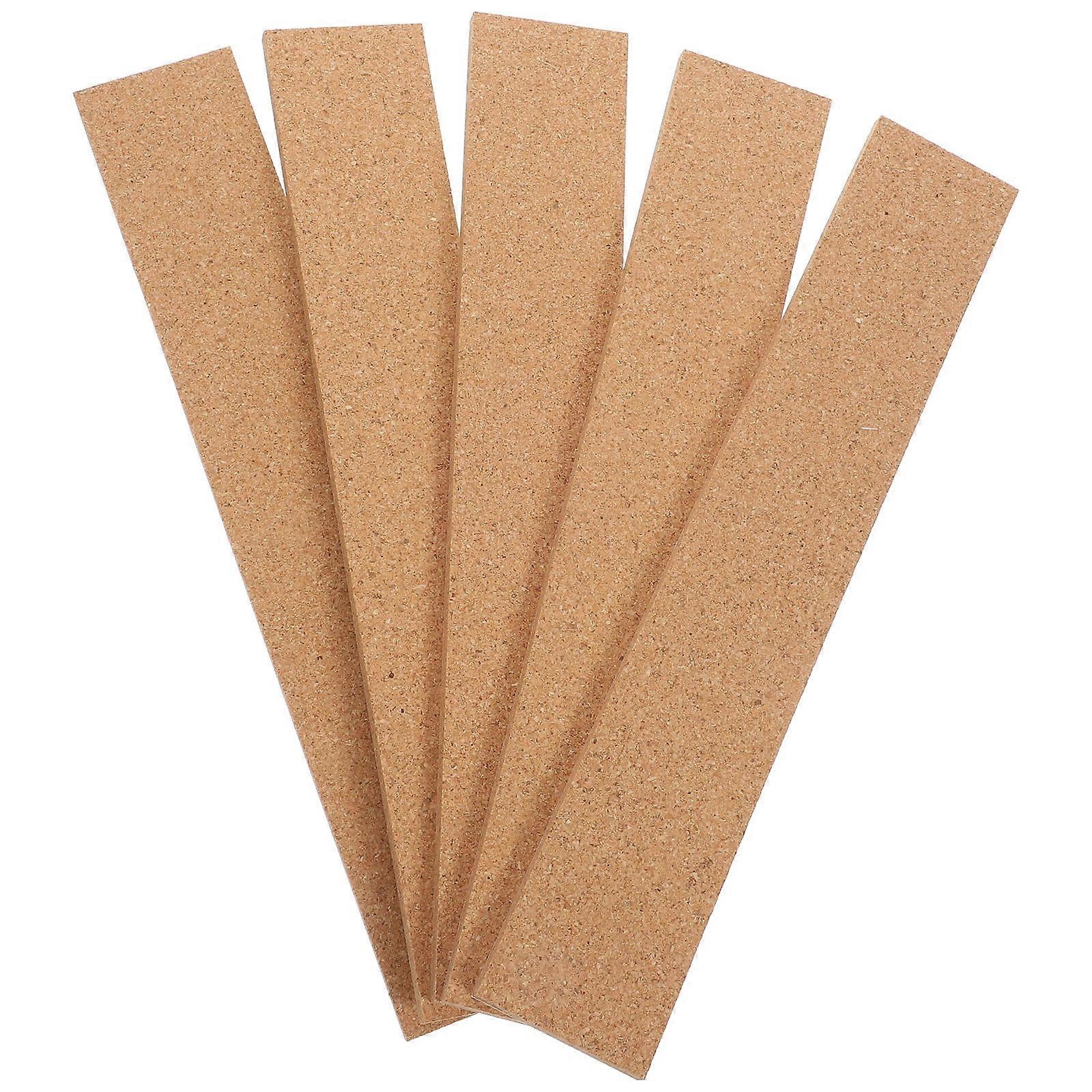 Cork Bulletin Board Strips for Office Use Brown Natural Cork Thick for Push Pins and Memos 5 Pieces