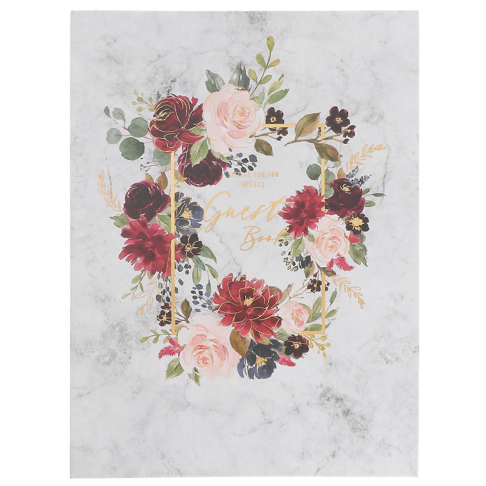 Elegant Leaf Pattern Wedding Guest Book for Ceremony, Banquet & Anniversary Beautiful Attendance Registry for Recording Messages & Memories at