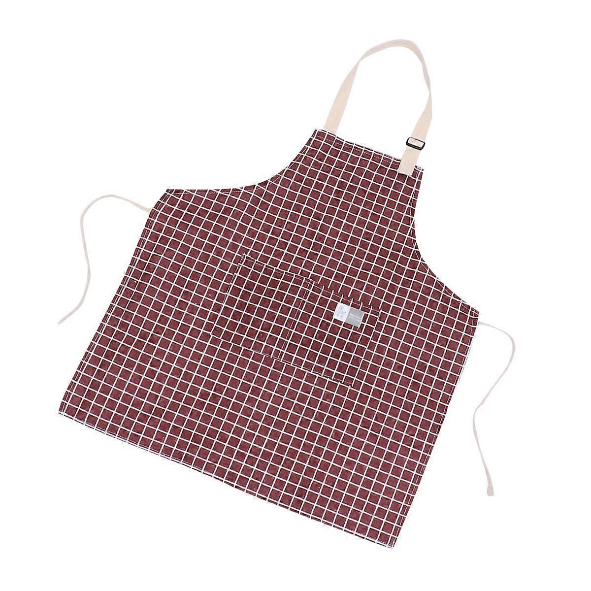 Cotton Apron With Pockets Unisex Baking Gardening Smock 70x68x0.1cm Cooking Home Use 1Pcs