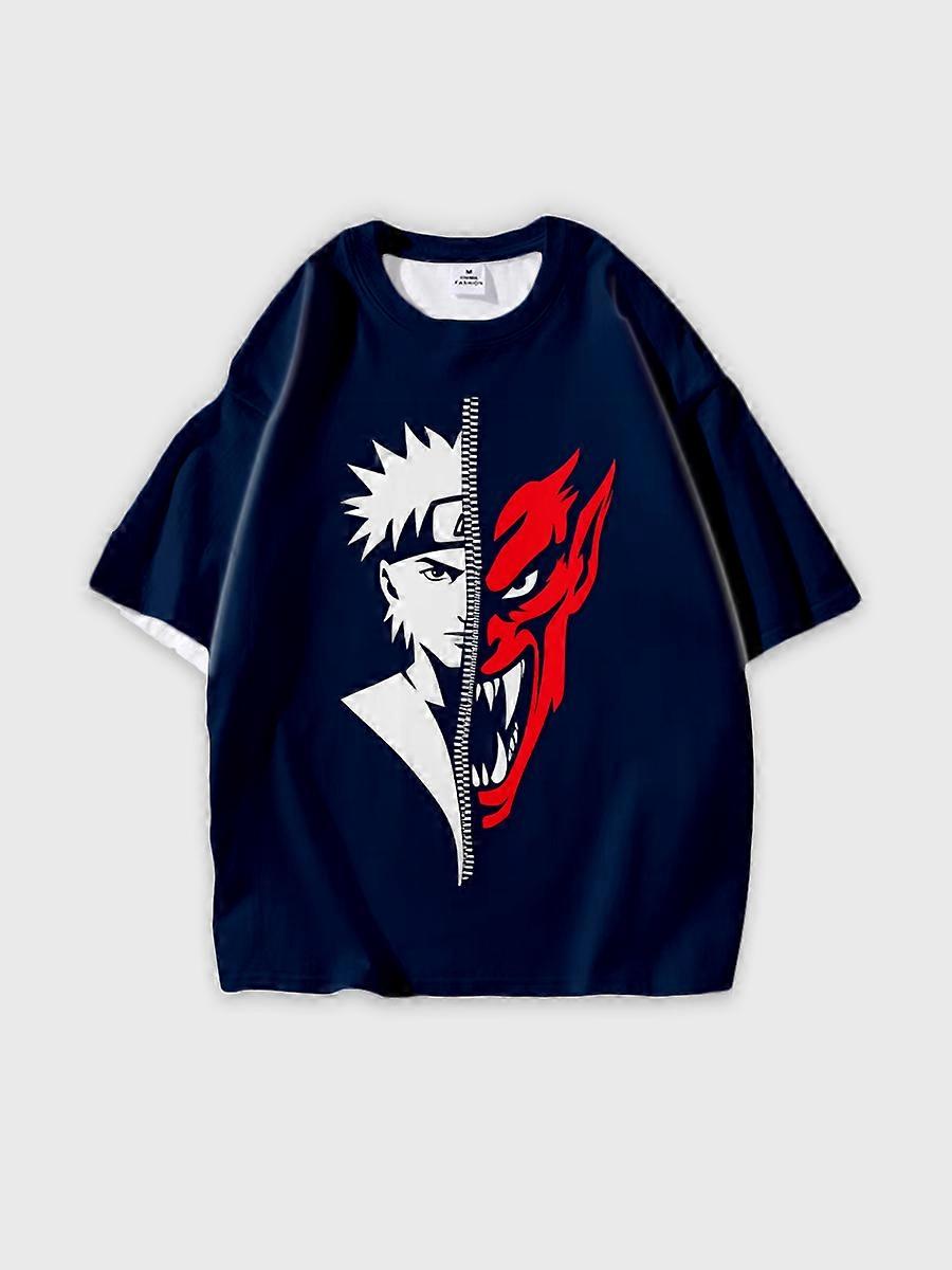 T-shirt round neck Role Pattern loose short sleeve E1326