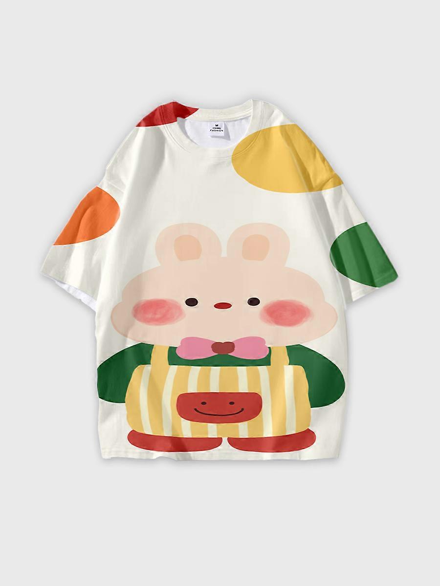 T-shirt round neck Pattern loose short sleeve P2870