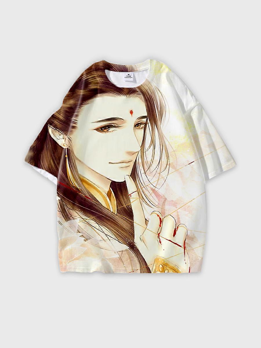 T-shirt round neck Character Pattern loose short sleeve Q21