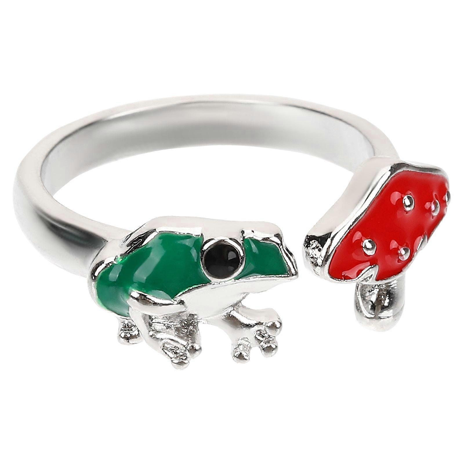 Here's a polished and professional product description based on the title you provided:
**Frog and Mushroom Adjustable Ring – Unique Aesthetic
