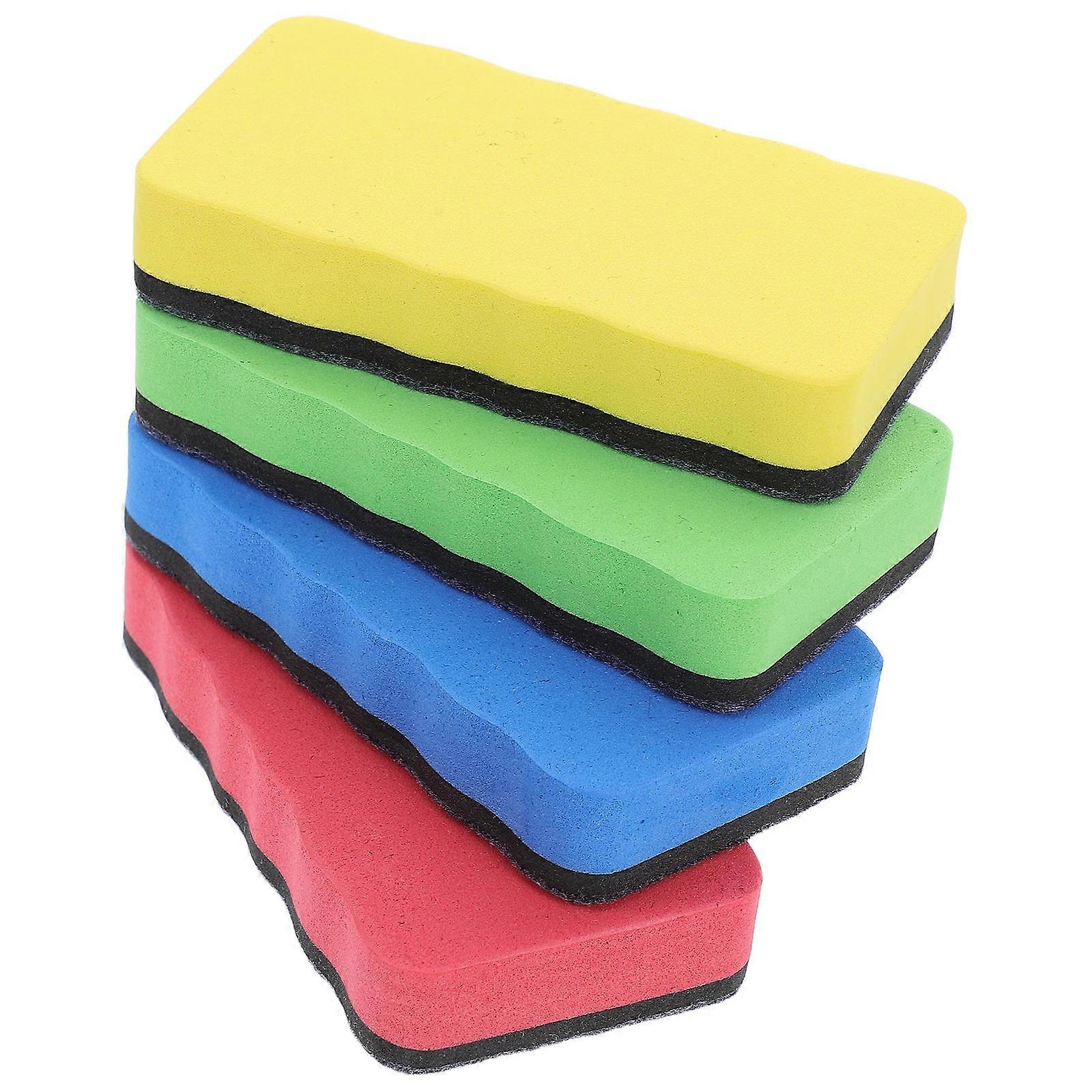 4pcs Magnetic Dry Erase Erasers for Whiteboard & Blackboard Cleaning – Efficient, Versatile Wipes for Home, Office, and Classroom Use