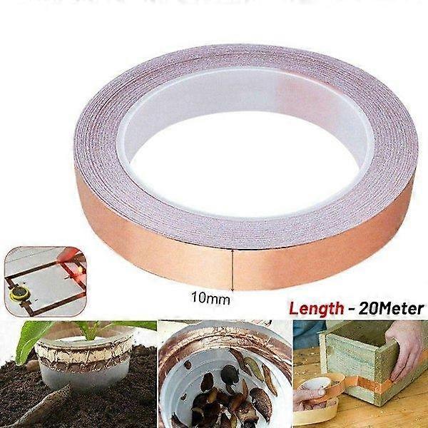 Nastro di rame per lumache, larghezza 10 mm, rotolo da 20 m.