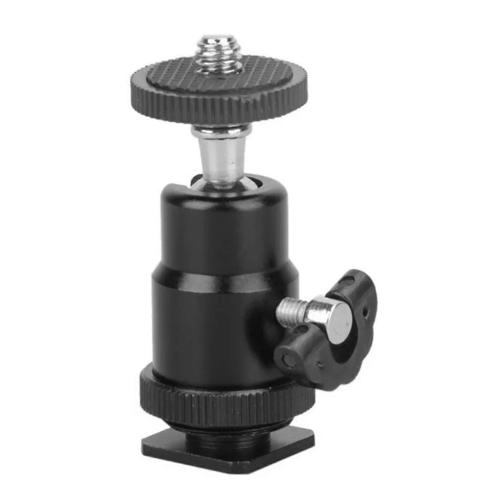 Mini Ball Head 360 Degree Panoramic Tripod Ball Head Aluminum Camera Mount Ball Head with Hot Shoe for Microphone Light