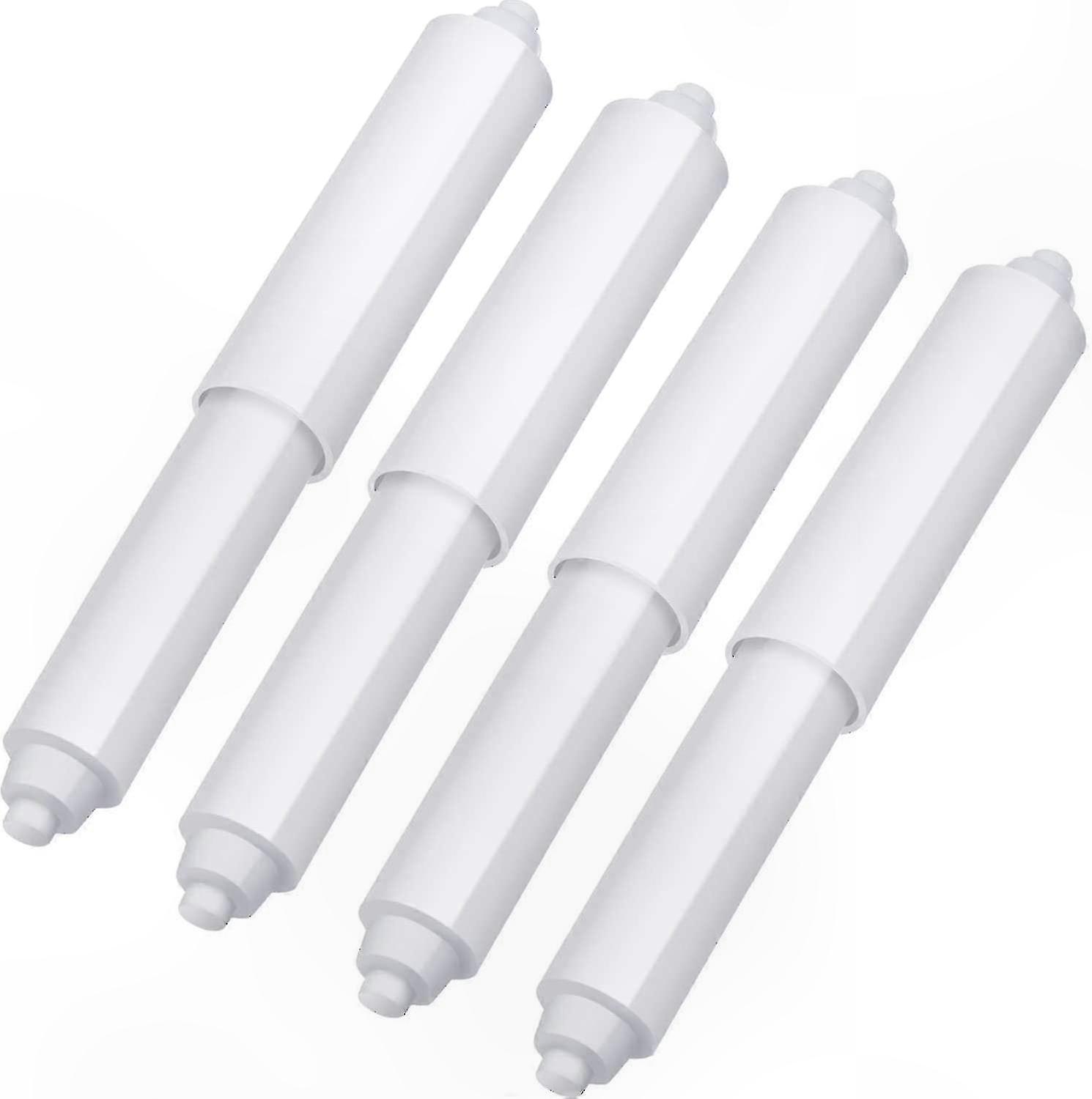 White Plastic Spring-Loaded Roller Inserts for Toilet Paper Holders (4 Pack)