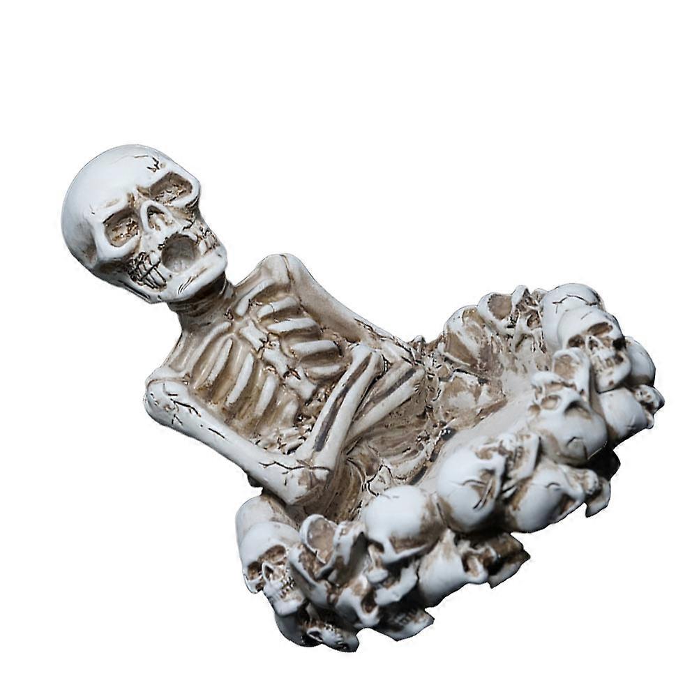 Unique Skull Design Resin Ashtray Retro Style 12.5x12.5cm Ideal for Coffee Shop 1Set