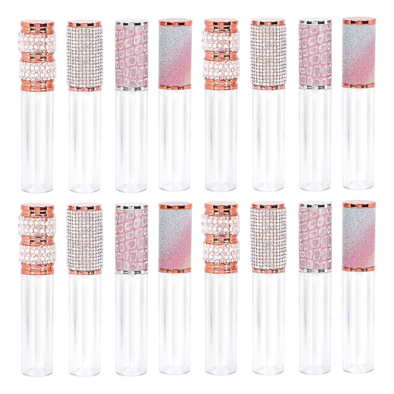 20pcs Refillable Lip Gloss Tubes Creative DIY Lip Gloss Bottles with Pearlescent Glitter for Makeup