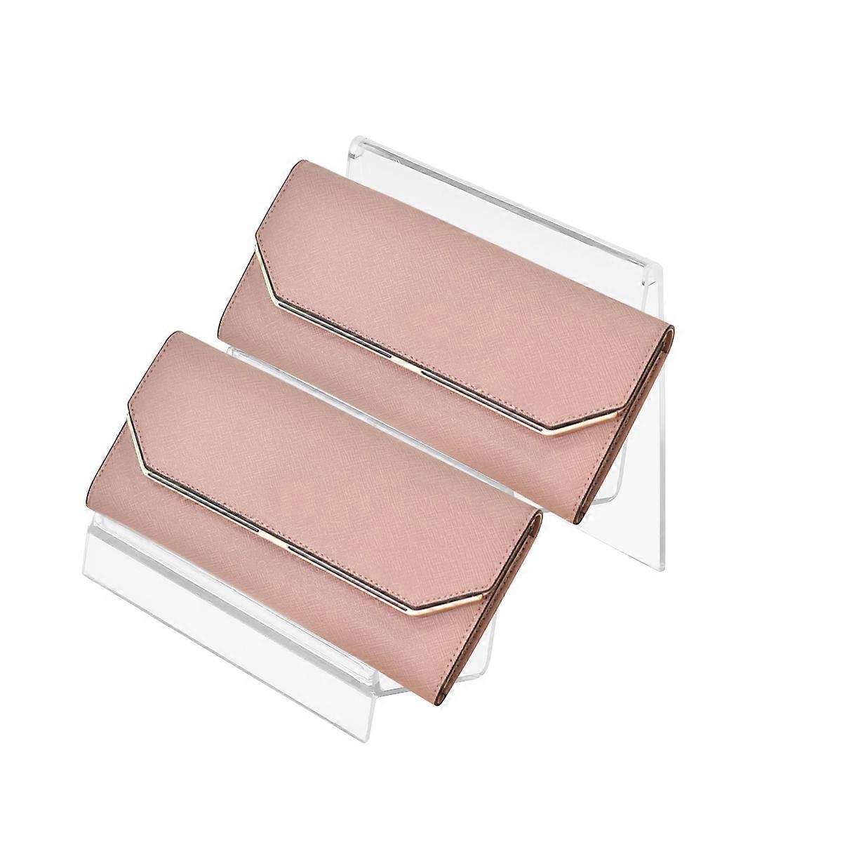Acrylic Wallet Holder Stand for Desktop Multilevel Transparent Organizer Rack 2 Layer