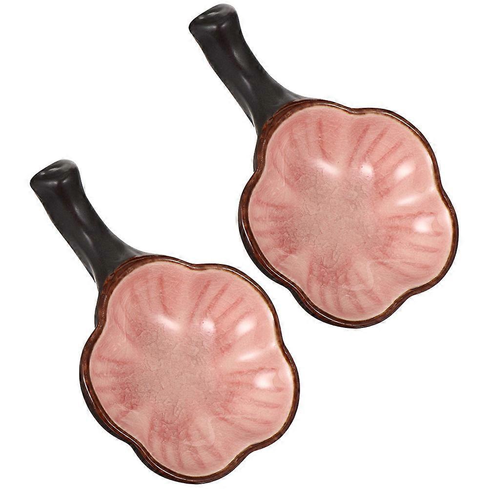 Pen Shelf Ceramic Painting Rack Beginners Elegant Flower Shape 2Pcs