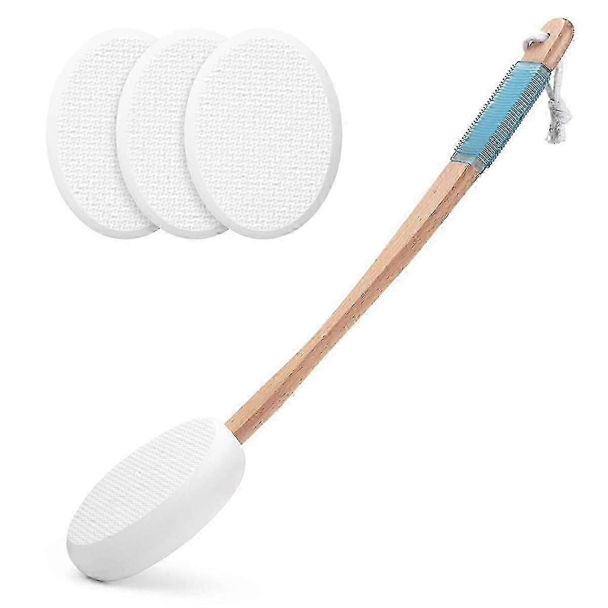 Lotion Applicator for Back, Feet, 4 Replaceable Pads, 1 Long Handle, Back Lotion Applicator for Sen