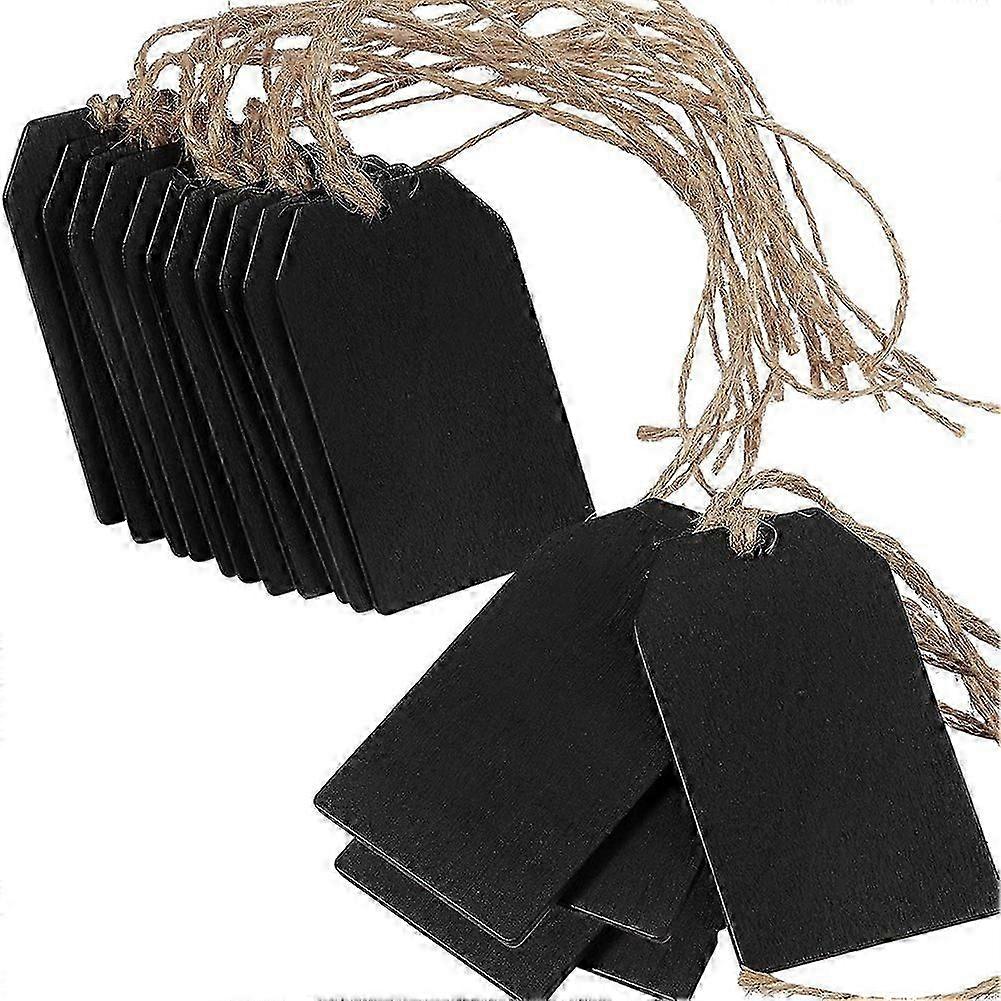 Chalkboard Tags Hanging Wooden Mini Chalkboard Signs , Hanging Chalkboard Labels,Message Tags, Black