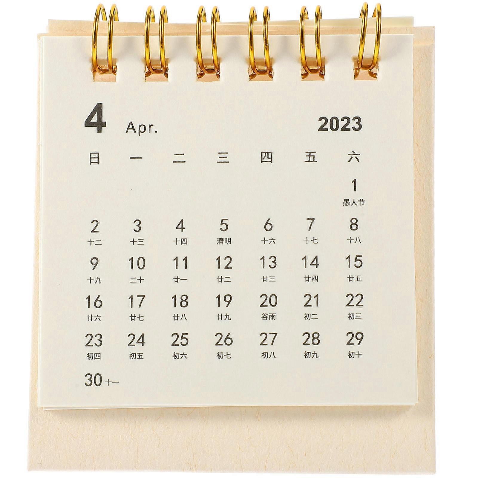 Household Mini Calendar Convenient Standing Calendar for Home Daily Paper Mark Important Events 1Pcs