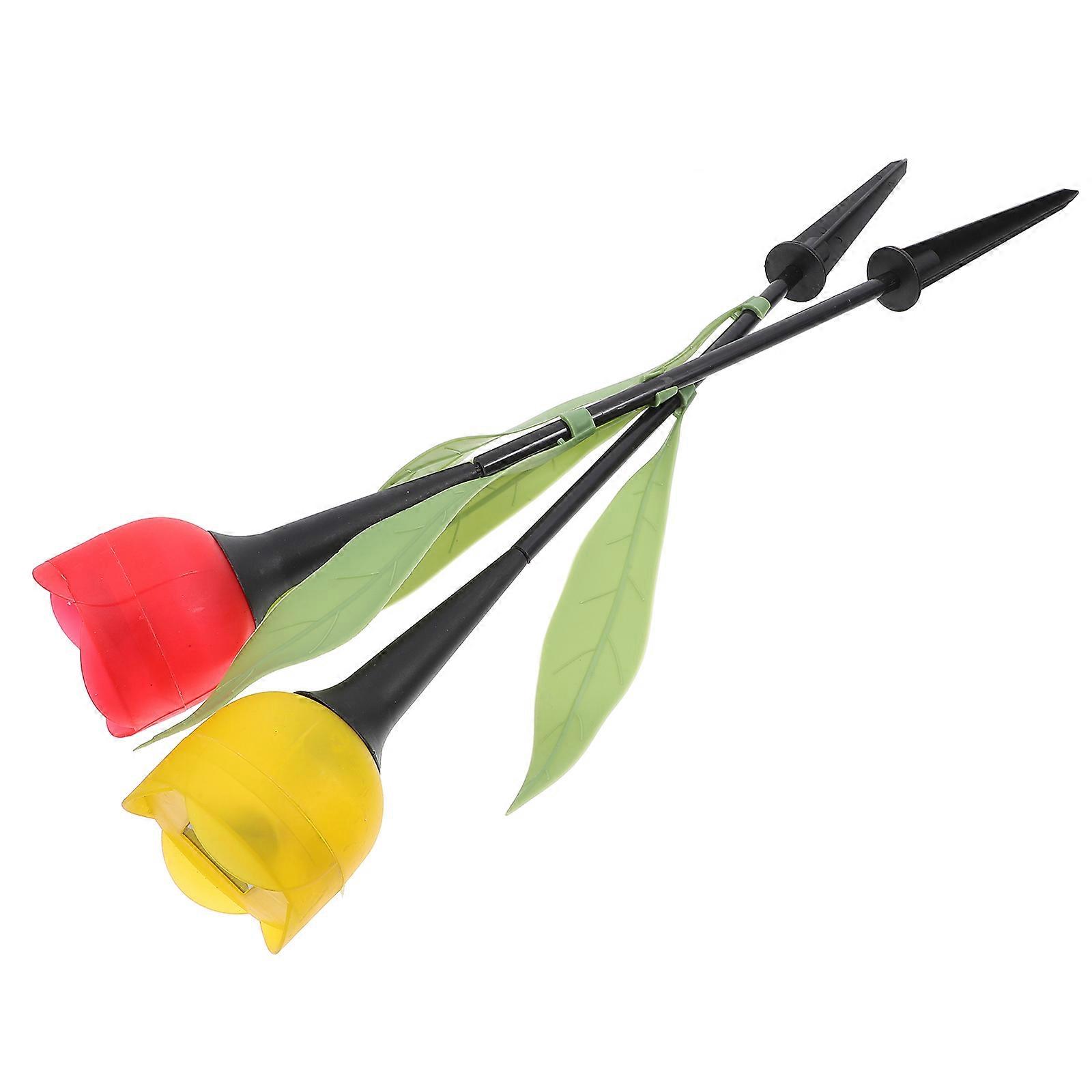 Solar Garden Lights Creative LED Flower Set for Outdoor Use Adds Beauty to Lawn Pathway Assorted Color