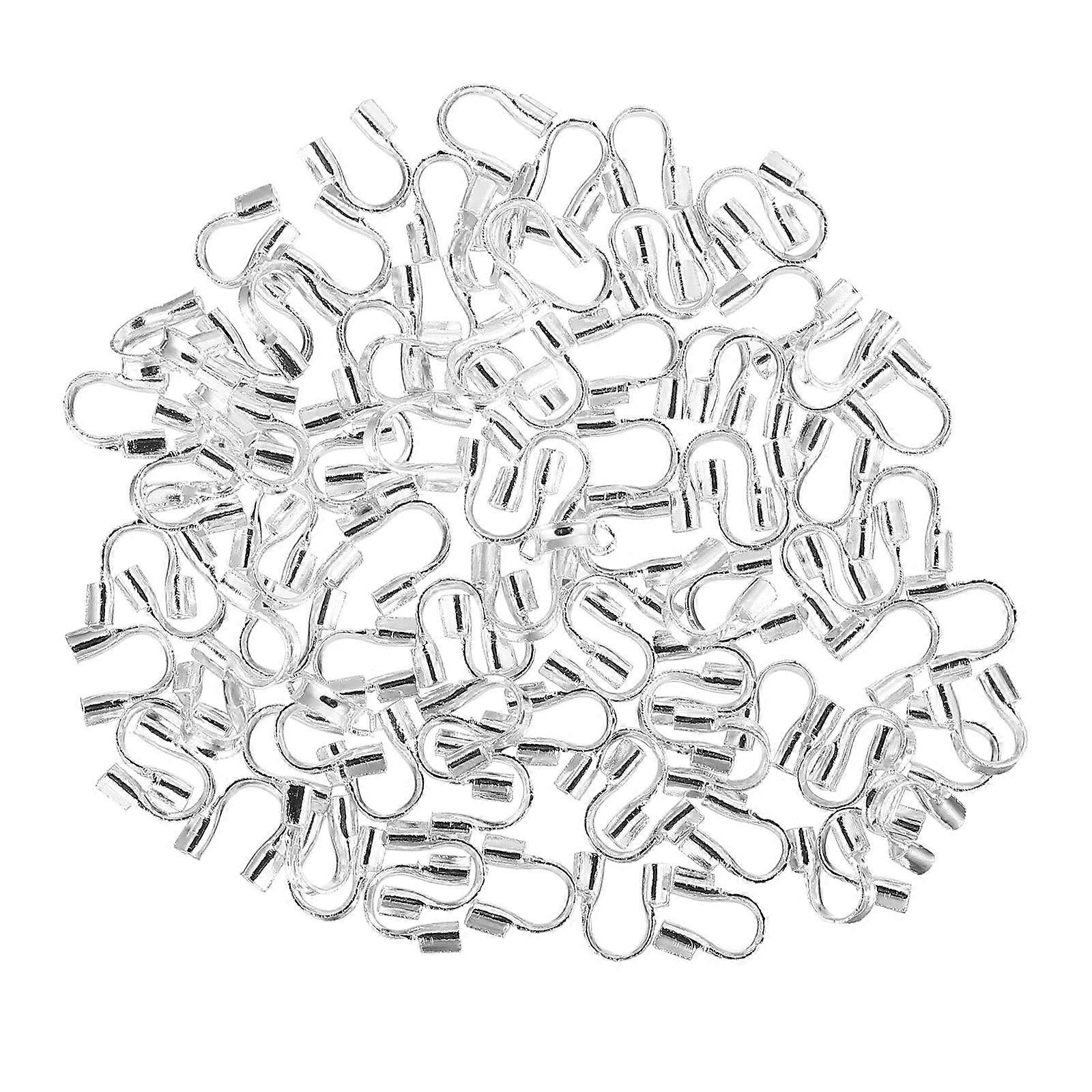 200Pcs U Shape Wire Thread Guard Copper Loops Protector for DIY Jewelry Making Accessories